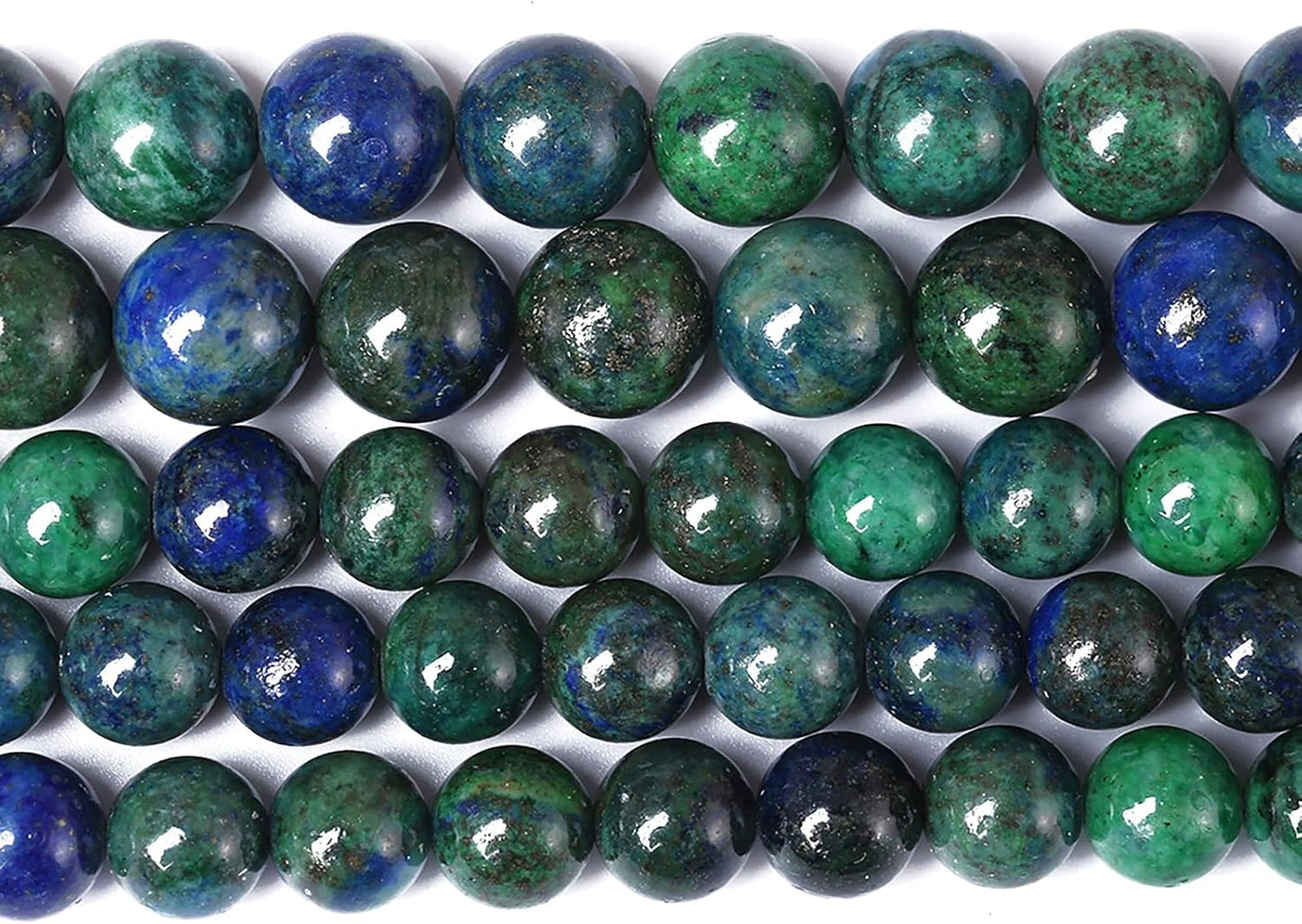 12mm 31pcs Natural Gemstone Beads Lapis Lazuli Chrysocolla Phoenix Stone Round Loose Beads for Jewelry Making DIY Bracelet Necklace