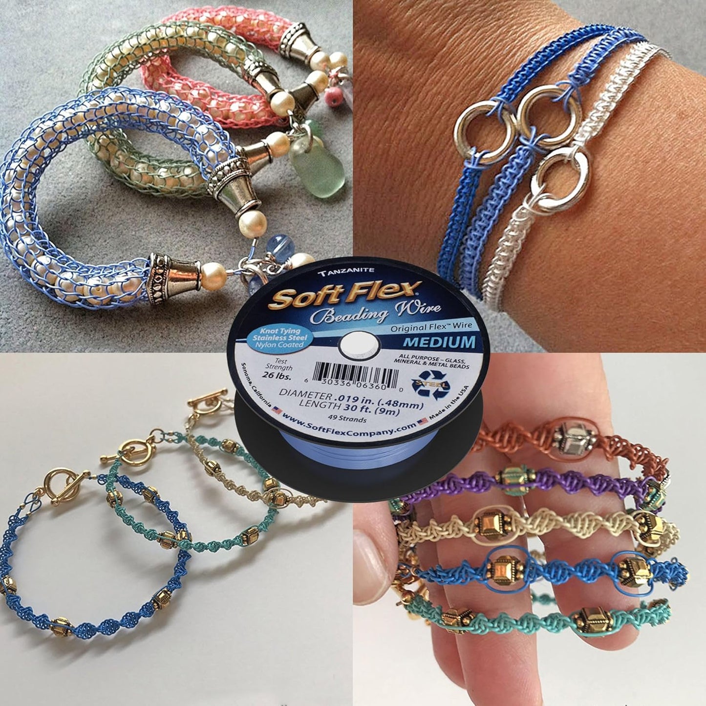 Soft Flex 49 Strand Beading Wire - Medium 0.19 Diameter - 100 Feet Nylon Design Wire