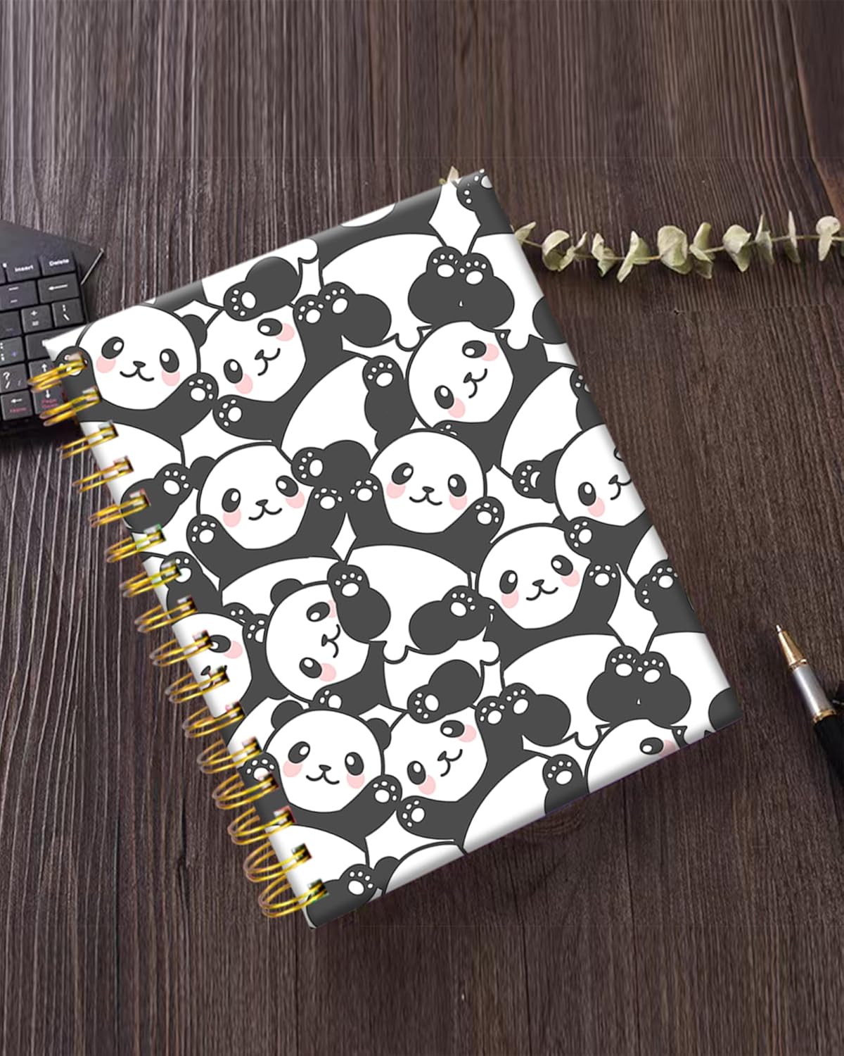 iampanda Spiral Journal Notebook,Cute Strong Twin-Wire Binding with Premium Paper for Girl Women,60 Sheets A5 College Ruled Notebook/Journal,Perfect for School Office Home Gifts,Smile Panda