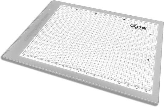 CUTTERPILLAR GLOW CLASSIC LED Light Board, with Translucent, Self-Healing Cutting Mat Light Box Tracing Pad w/Non-Slip Translucent Self-Healing Cutting Mat, 13” x 19" - Perfect for Quilters & Crafters
