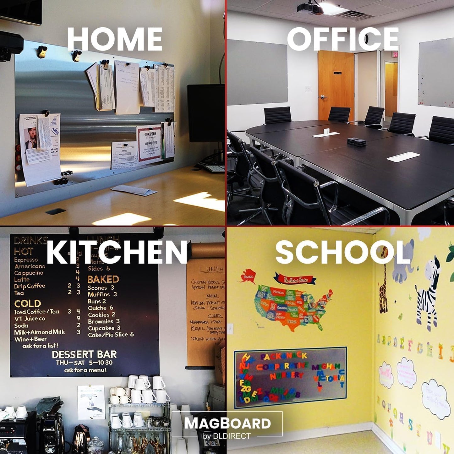 Diamond Life Magnetic Board - Memo & Vision Board for Home, Office, and Classroom - Magnet Board for Kids - Command Strips Included