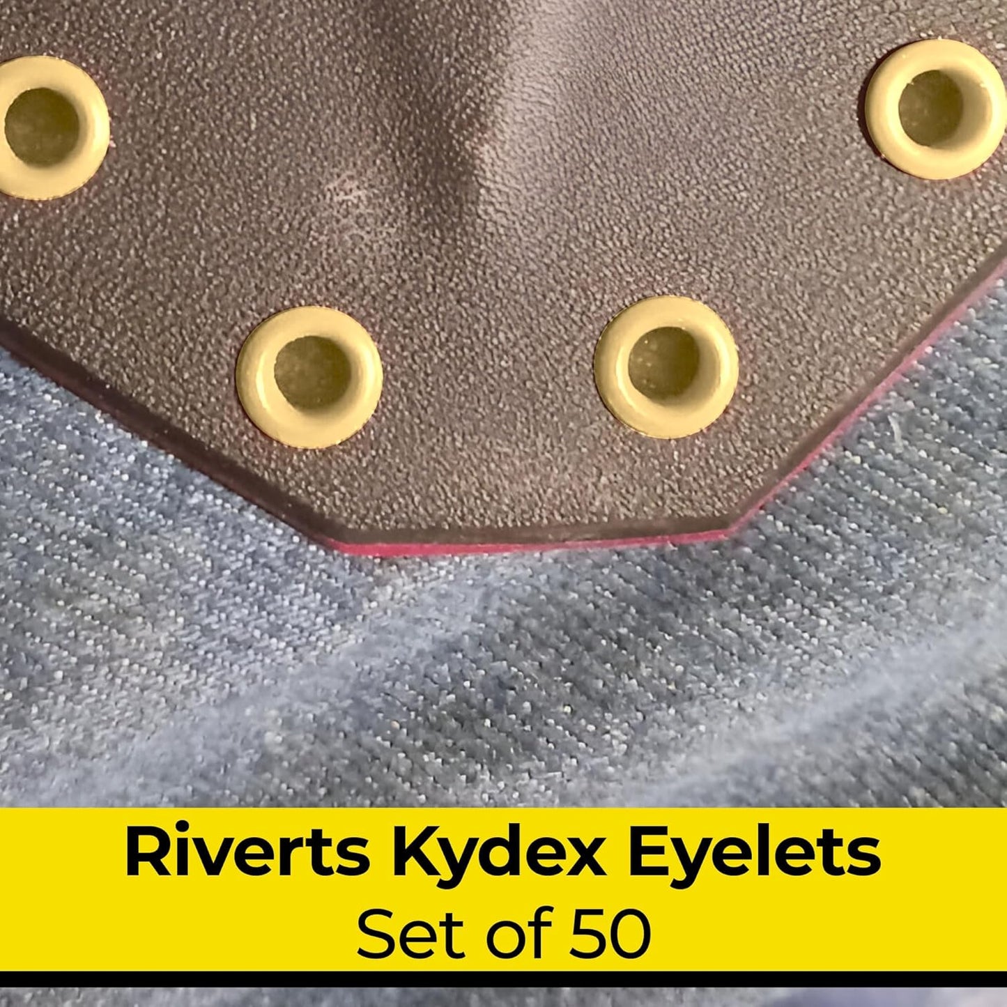 Kydex Rivets Eyelets, 8-8 1/4" Multicolored Grommet Eyelets for Tactical Holster Making, Knife Sheath Crafting, Fasteners for Custom DIY Kydex Projects (Set of 50)