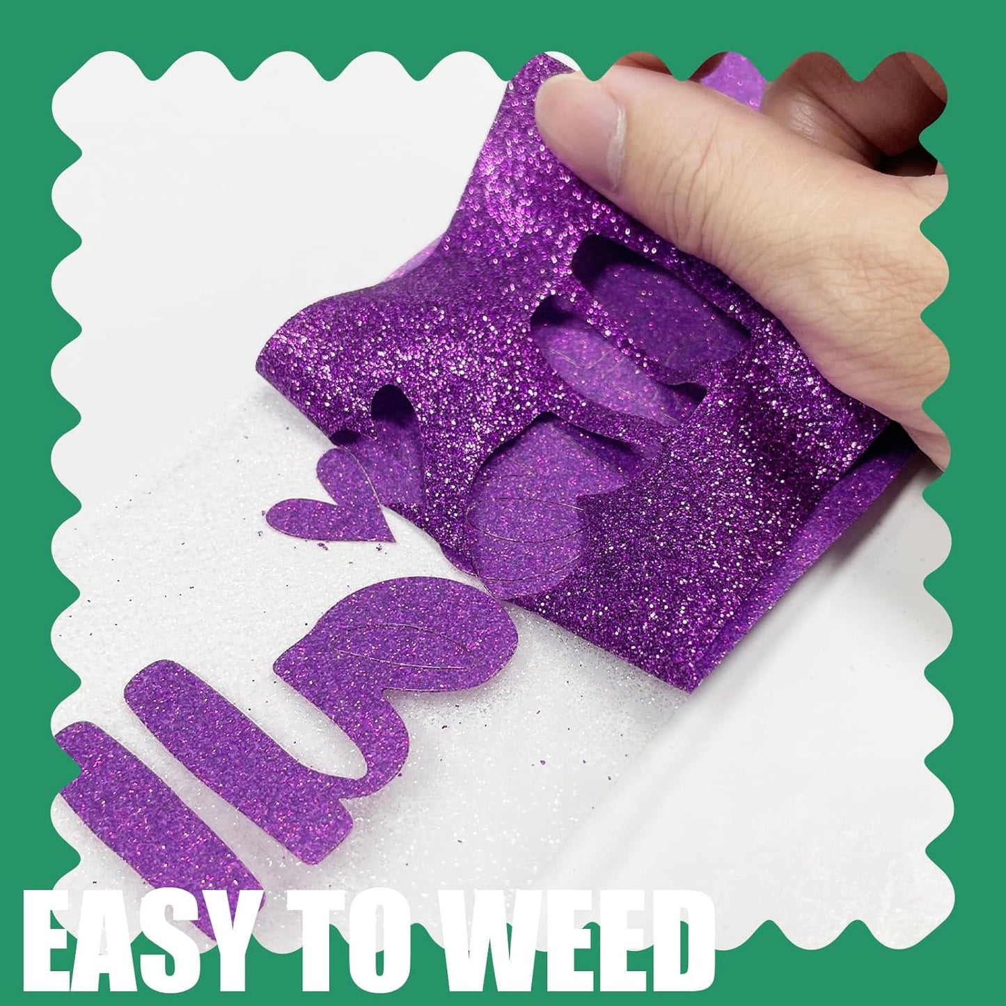 Dark Purple Glitter HTV Heat Transfer Vinyl, 12" x 5ft lron on Vinyl, for T-Shirt Ironing, Vinyl HTV Easy to Cut and Weed, The Best Choice for DIY Creativity. (Dark Purple, 12" x5ft)