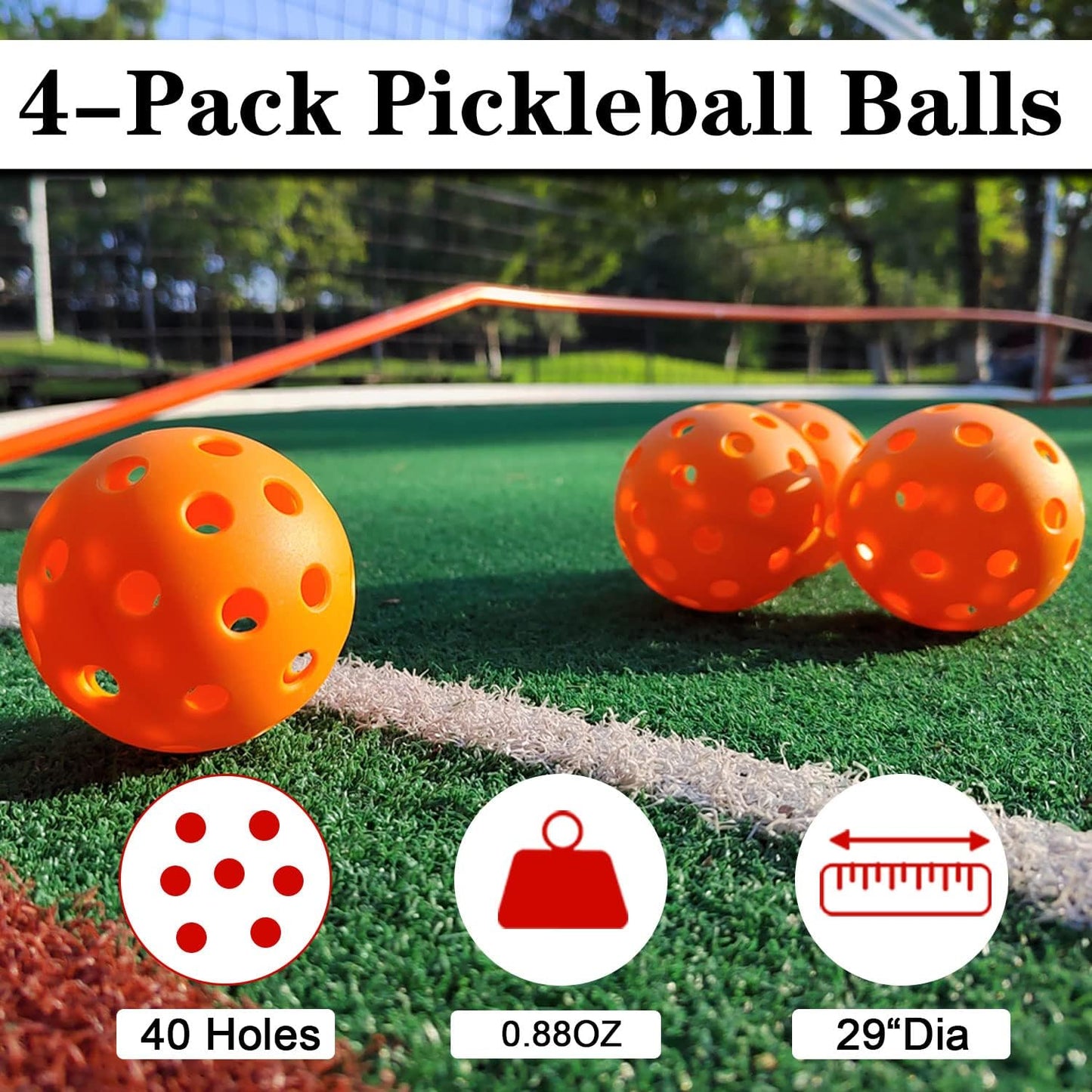 Zdgao Pickleball Set with Net for Driveway, 22 FT Regulation Size Pickle Ball Net Set with Pickleballs, Court Markers and Carry Bag, Steady Metal Frame for Outdoor, Indoor Court