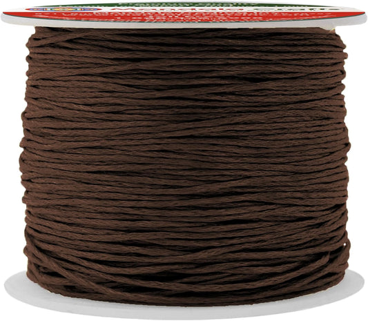 Mandala Crafts 1mm 109 Yards Bistre Brown Cotton Waxed Cord for Jewelry Making Bracelet Cord Waxed String - Beading String Thread Jewelry Cords for Necklaces String