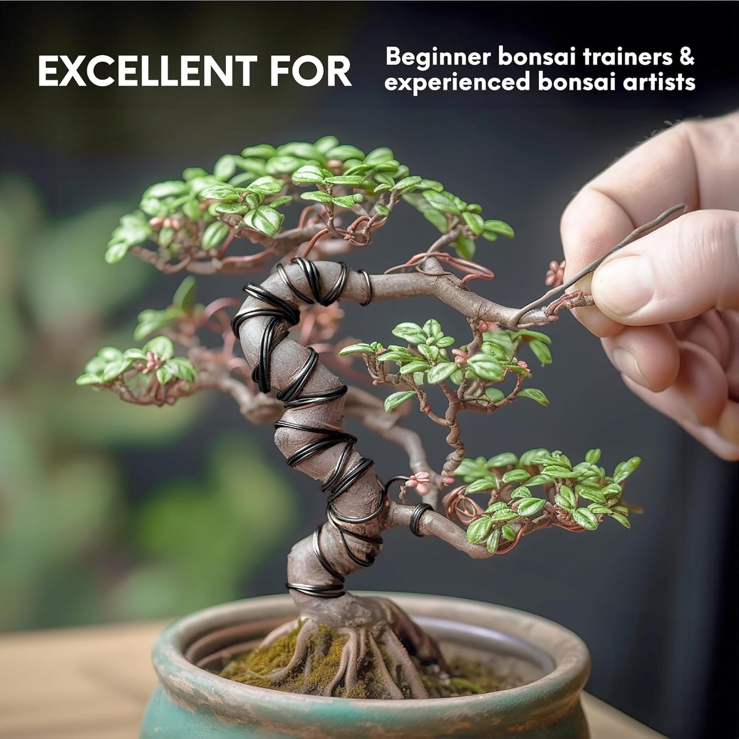 UTILE Bonsai Wire - Armature Aluminum Wire 100 ft 17 Gauge 1.4 mm Bonsai Training Wire, Tree Kit, Plant, Sculpting, Crafts, Bendable, Gardening, Beading and Jewelry Making (Copper, Black)