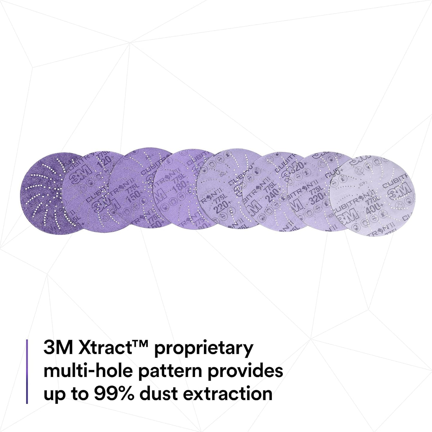 3M Xtract Cubitron II Hookit Clean Sanding Film Disc 775L, 180+, 5 in, Pack of 50 Hook and Loop Sanding Discs for Paint Preparation and Removal, General Sanding, Refining, Blending, and Featheredge