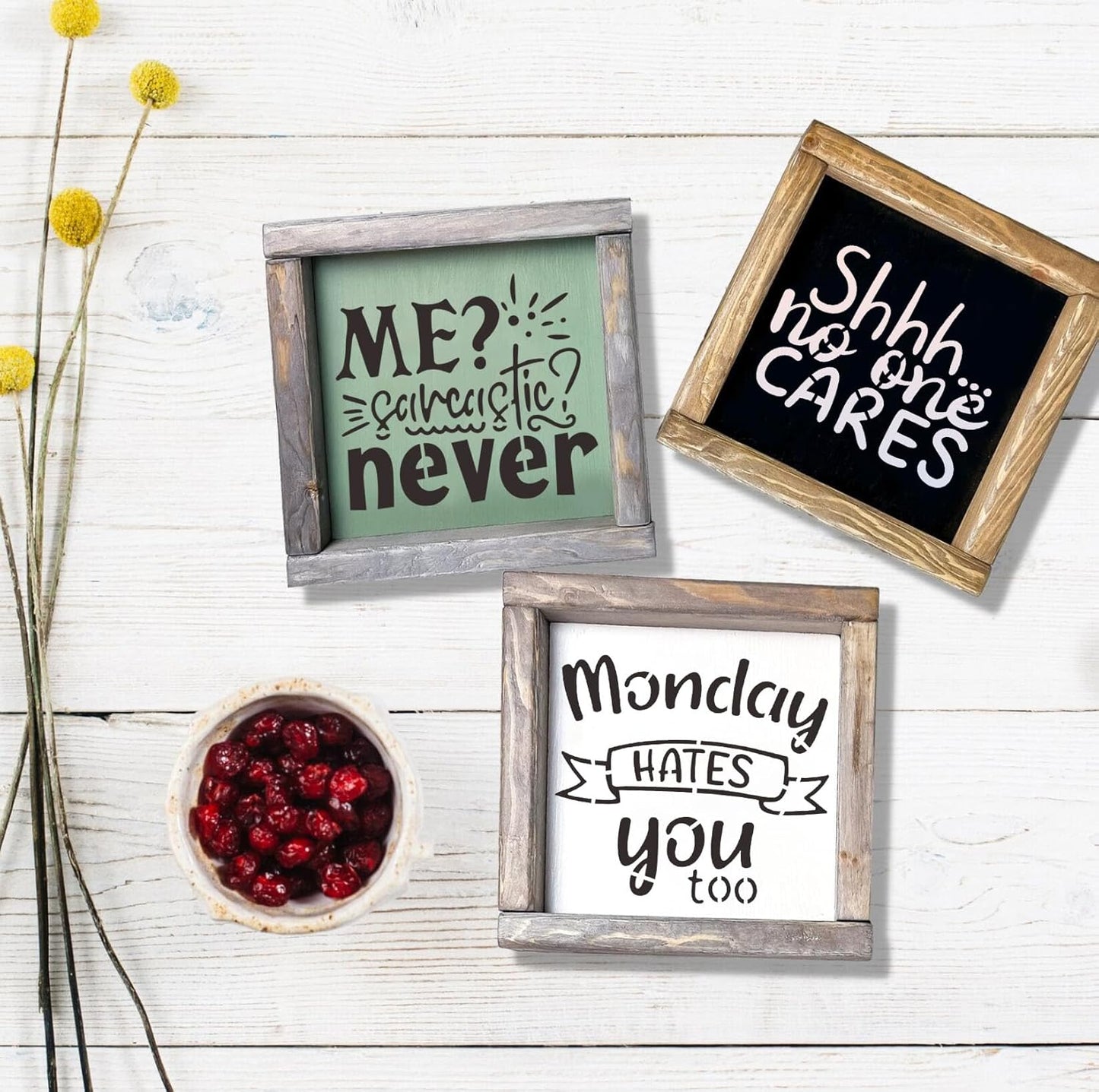 Sarcastic Painting Stencils for Crafts Reusable 3inch Funny Stencil Drawing Templates for Wood Sign DIY Crafts Fabrics Decor