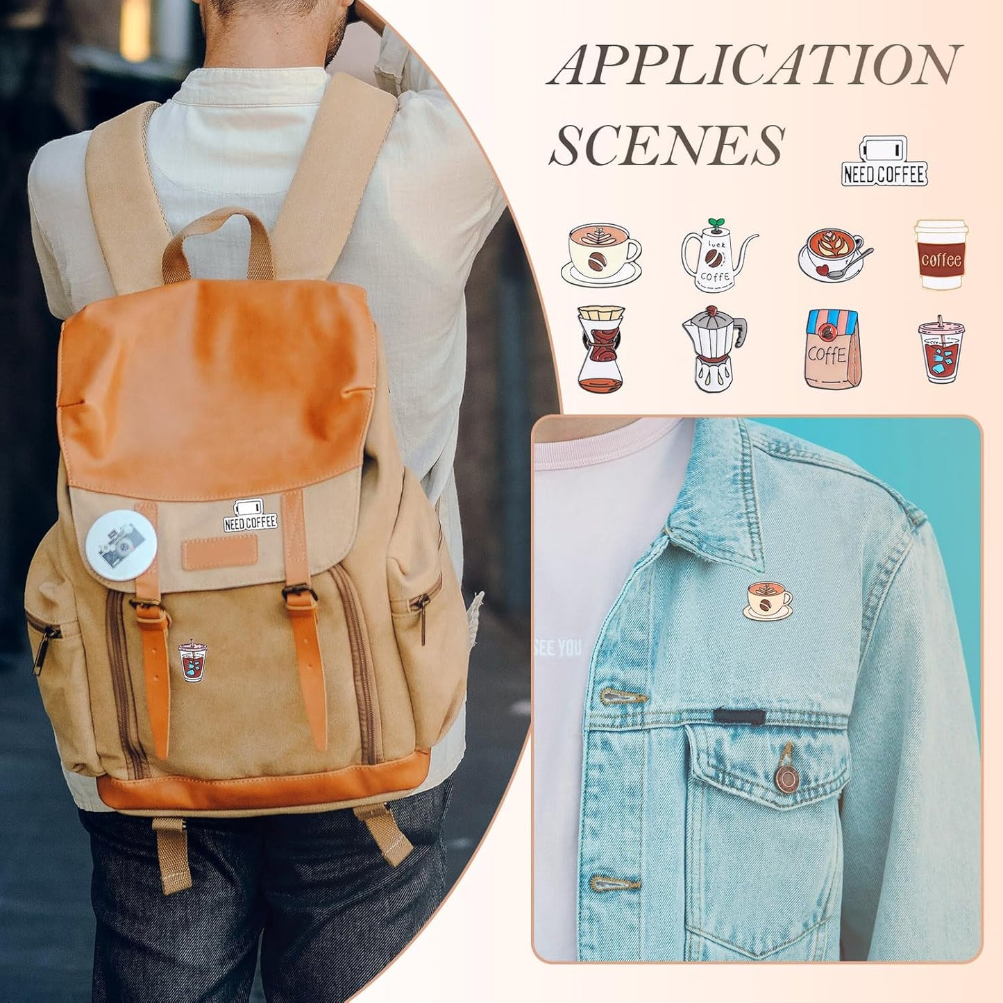 Mixed Enamel Pins for Backpacks, Beadthoven Cute Enamel Brooch Pins Set, Funny Backpack Pins, Aesthetic Lapel Badge Pins Bulk for DIY Clothes Accessories Holiday Gifts