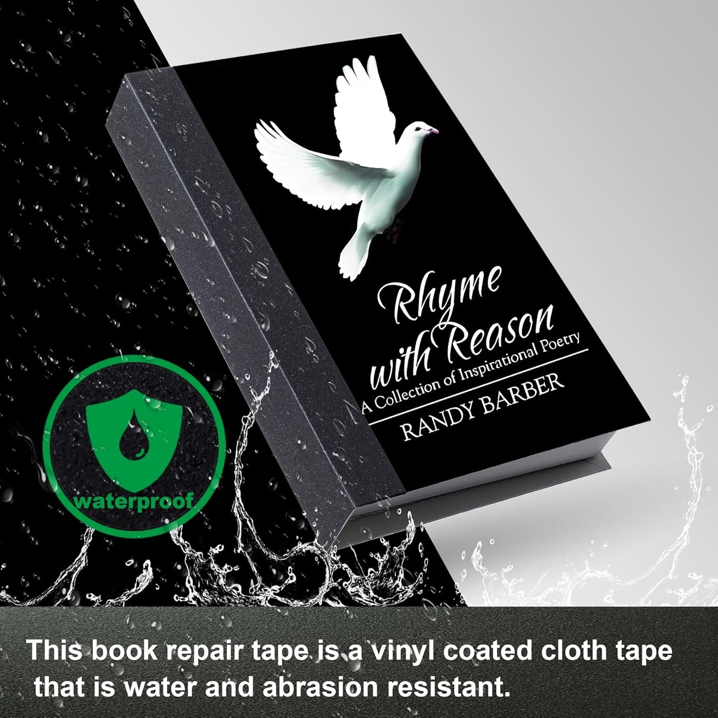 Book Repair Tape - Self Adhesive Matte Book Binding Tape for Reinforcing Protecting, and Covering Mending Books Old Books - 2 Inch Wide x 50 FT Long, Black