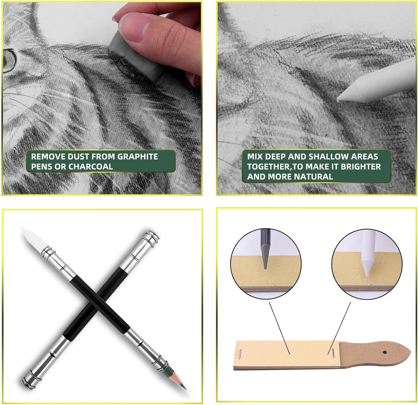 43 Pack Sketch Pencils for Drawing Charcoal Pencil Sketching Set with Sketchbook, Pencils, Charcoal, Graphite and More for Artists, Professionals or Beginners