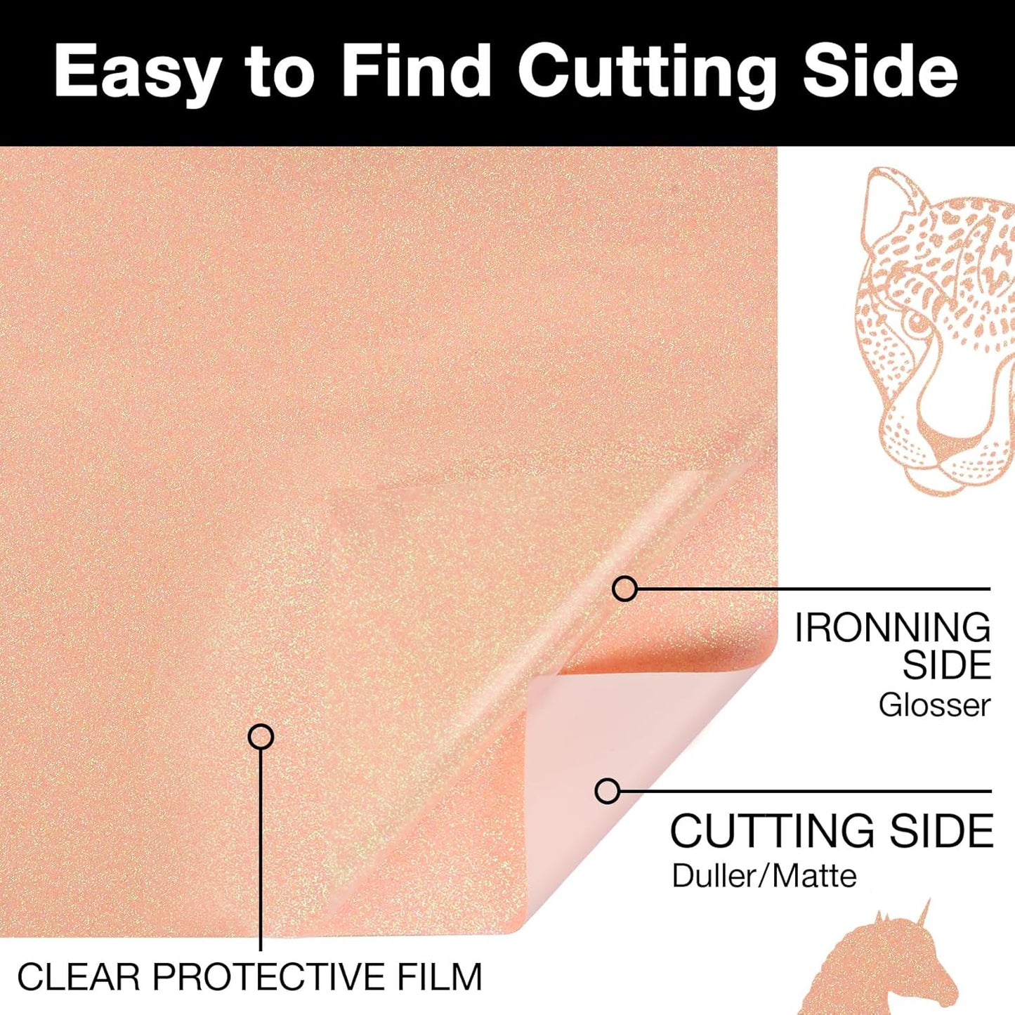 TORC Blush Glitter HTV Heat Transfer Vinyl Roll 12 inch x 5 ft Iron on Vinyl for T Shirts Crafts