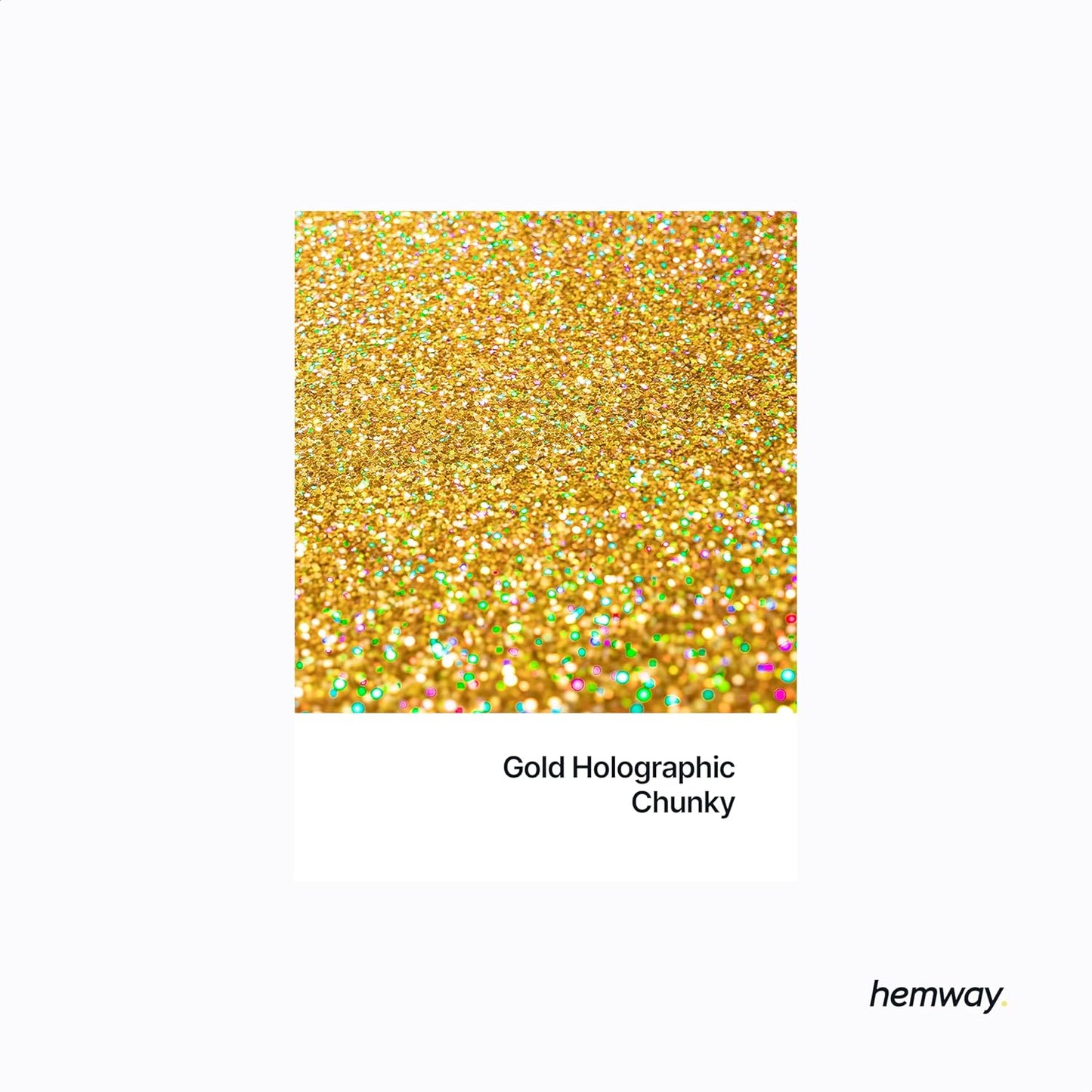 Hemway Polyurethane & Epoxy Resin Glitter 100g / 3.5oz Metallic Crystal Flake Additive for Flooring Jewelry Tumblers Glass Pigment - Chunky (1/40" 0.025" 0.6mm) - Gold Holographic