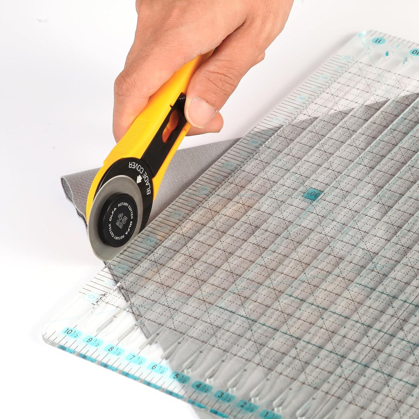 Acrylic Quilting Ruler 11.5" x 10.5" for Precise Fabric Cutting Quilt Rulers Quilting Sewing Tools Slotted Rulers,Stripology Ruler for Quilting