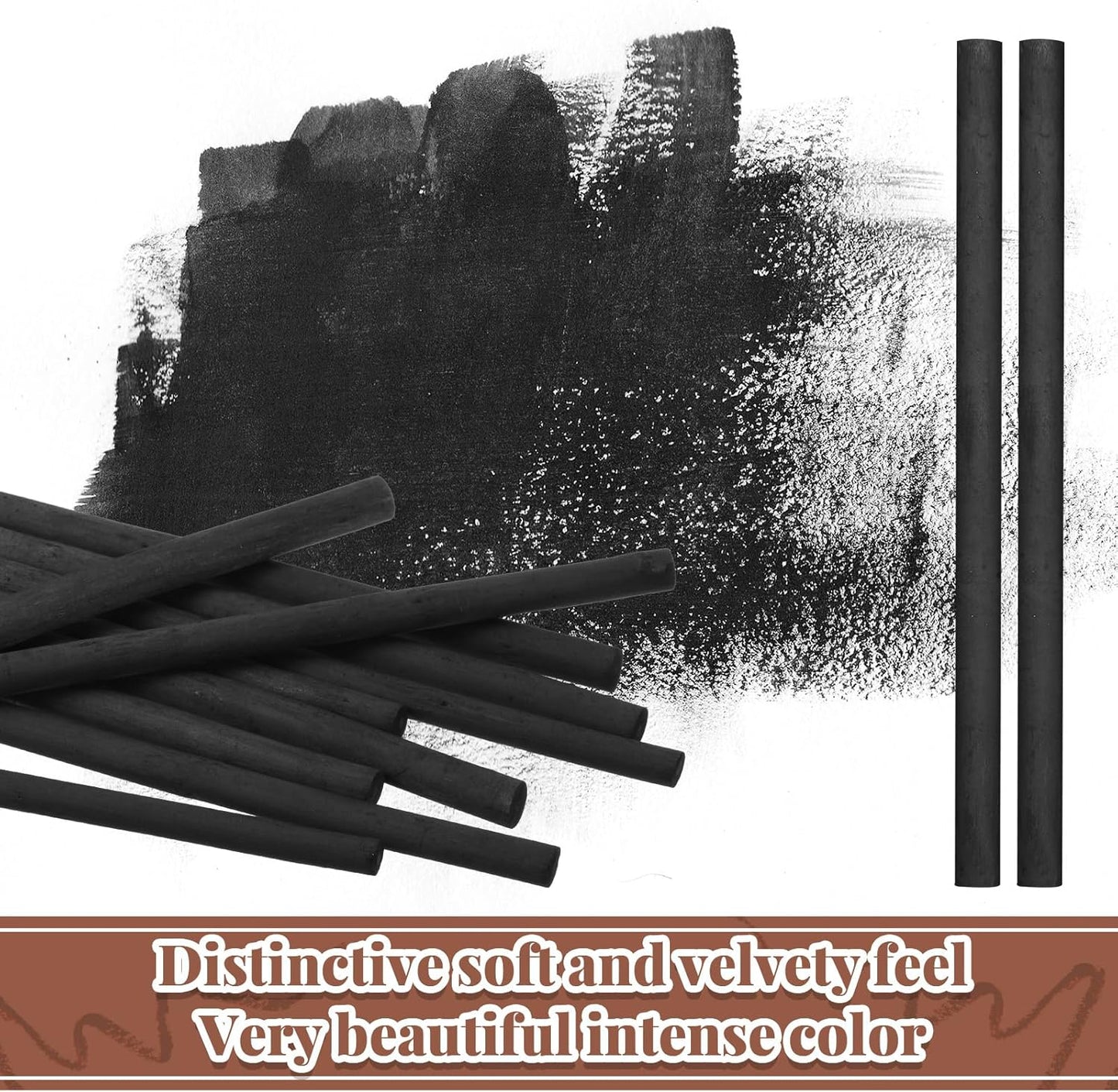 Gueevin 50 Pcs Willow Charcoal Sticks, Willow Charcoal, Artists, Beginners, Students, Perfect for Sketching, Drawing, Shading, and Fine Art Christmas Gifts for Art (5-7mm)