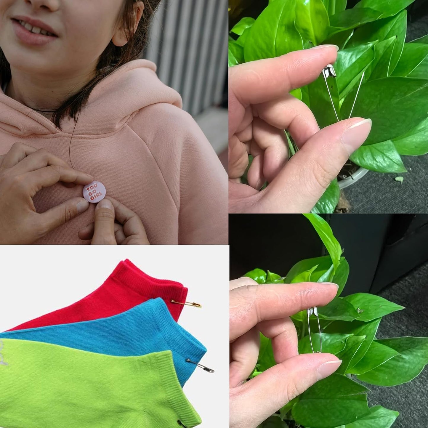 Safety Pins, 1000PCS-1.1Inch Small Safety Pins, Rust-Resistant Nickel Plated Steel, Sharp Edge Safety Pin for Clothes, Sewing, Arts & Craft, 28mm Decorative Safety Pins (Silver), UR-28