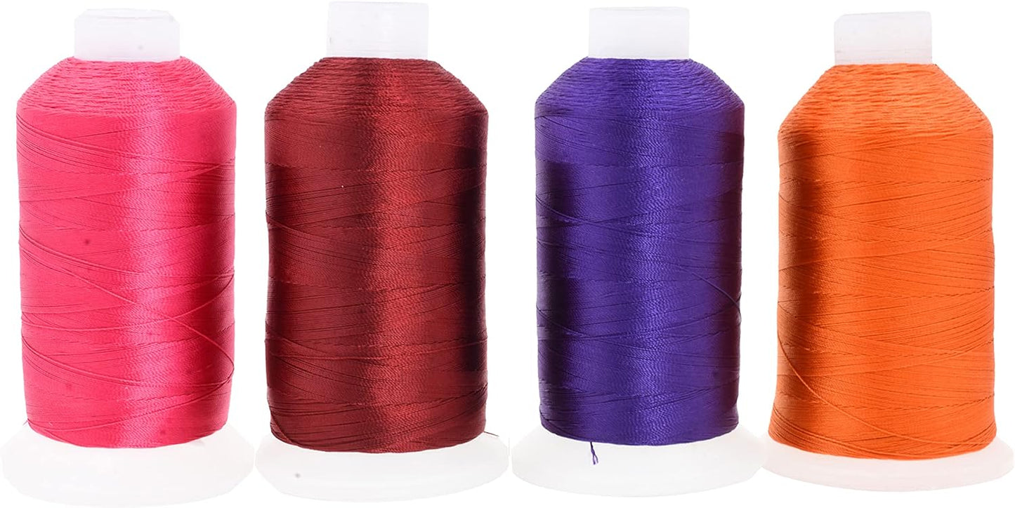 Mandala Crafts Maroon Purple Orange Hot Pink Heavy Duty Thread - 6000 Yds Tex 90 Thread - Bonded Polyester Thread Outdoor Marine Upholstery Threads