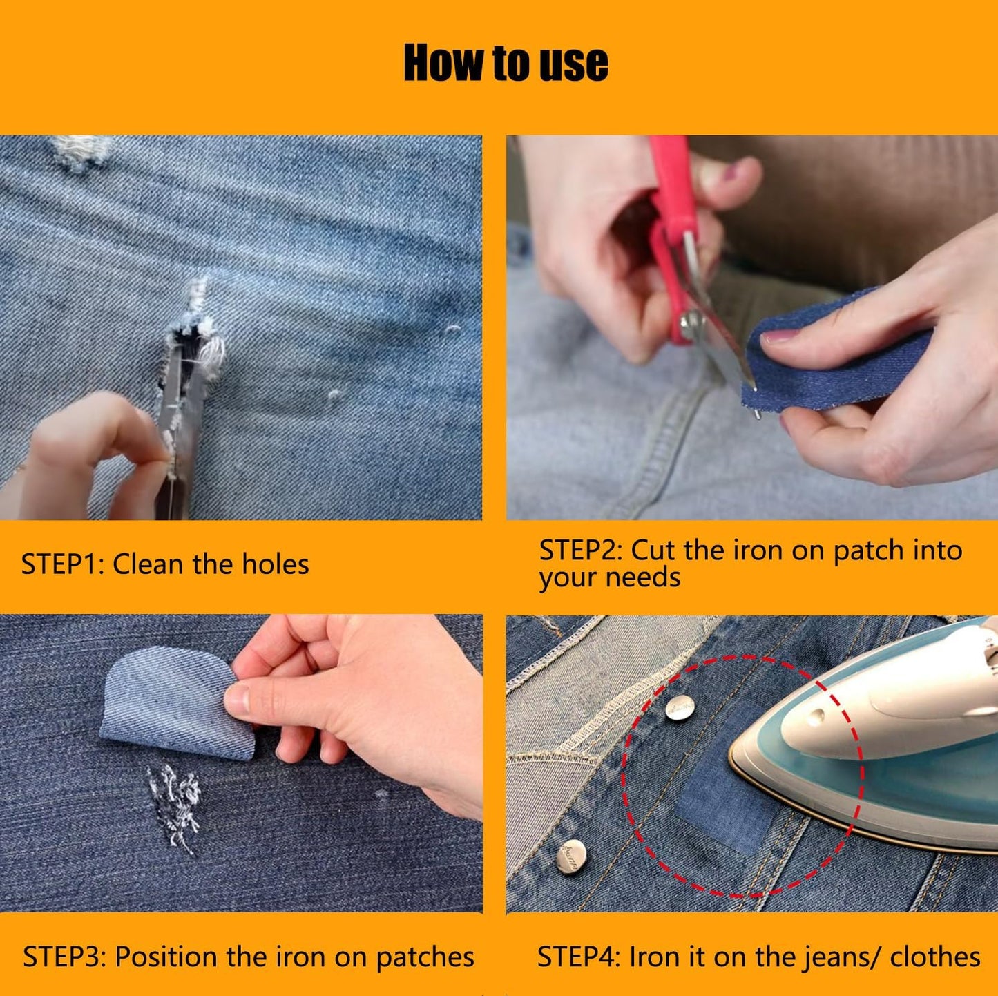 MOONSJONES Iron on Patches for Clothes Fabric Repair, 8 PCS Premium Strongest Glue Cotton Gear Reparing Patch for Holes Inside & Outside Pants, Jeans, Jacket, Hat, Canvas (7.5 cm x 10.5 cm-army green)