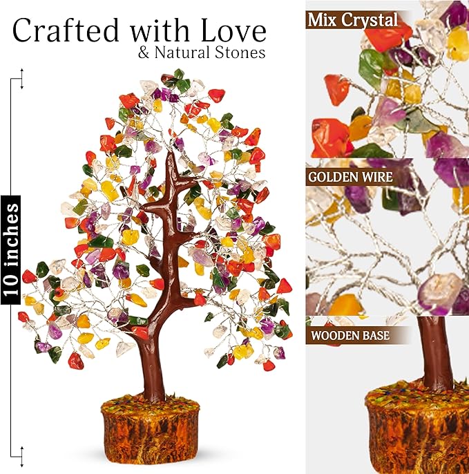 Chakra Tree - Chakra Crystals, Mix Crystal, Money Trees, Tree of Life Chakra, Balancing Tree, Crytals and Gemstones, Good Luck Home Decor