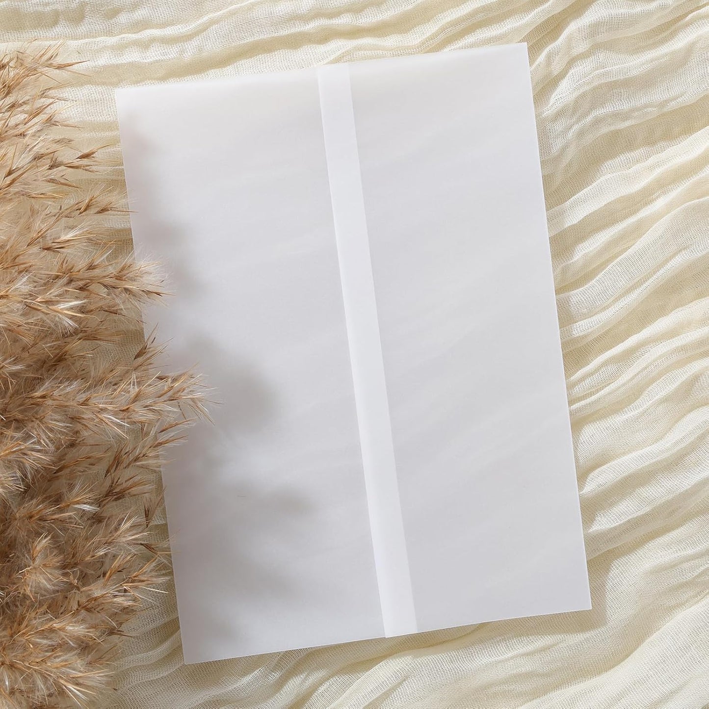 UNIQOOO 70 Pack Vellum Jackets for 5x7 Invitations, Elegant Pre-Folded Vellum Paper, 115GSM Frosted Vellum Cover Wedding Envelopes, Vellum Wraps