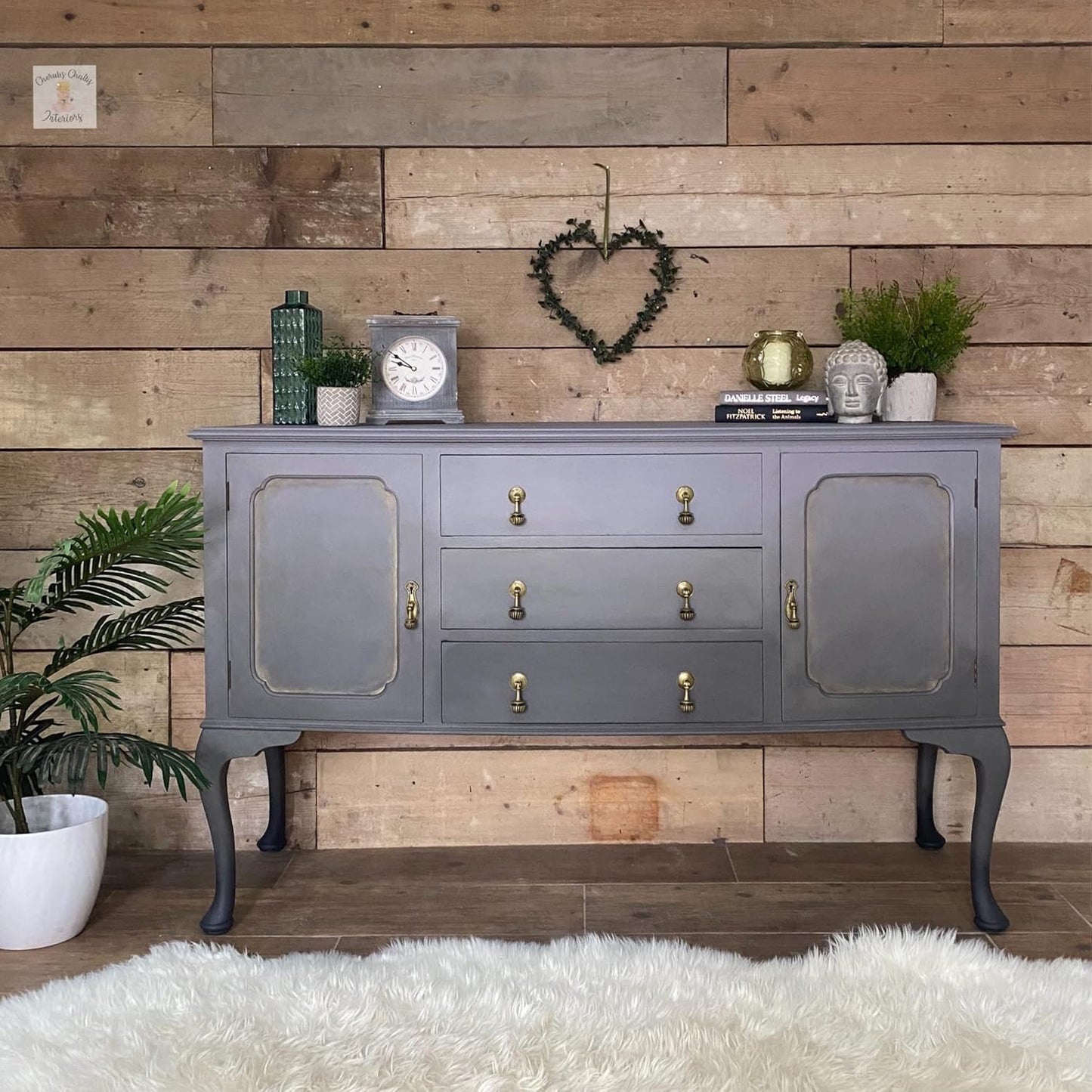 Dixie Belle Paint Company Chalk Finish Furniture Paint - Mason Dixon Gray (8oz) - Matte Charcoal Gray Chic Chalk Mineral DIY Furniture Paint