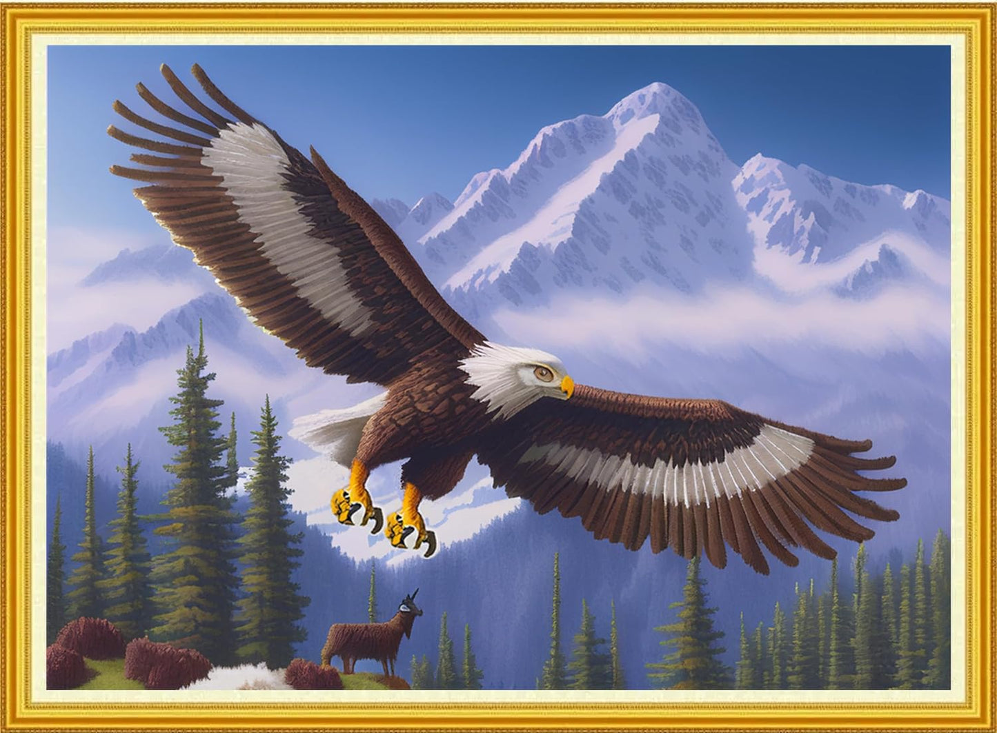 Dimensean Stamped Cross Stitch Kits Full Range of Embroidery Patterns Starter Kits for Beginners Adult or Kids DIY Cross Stitches Needlepoint Kits 11CT-Flying Owl 15.7x19.7 inch