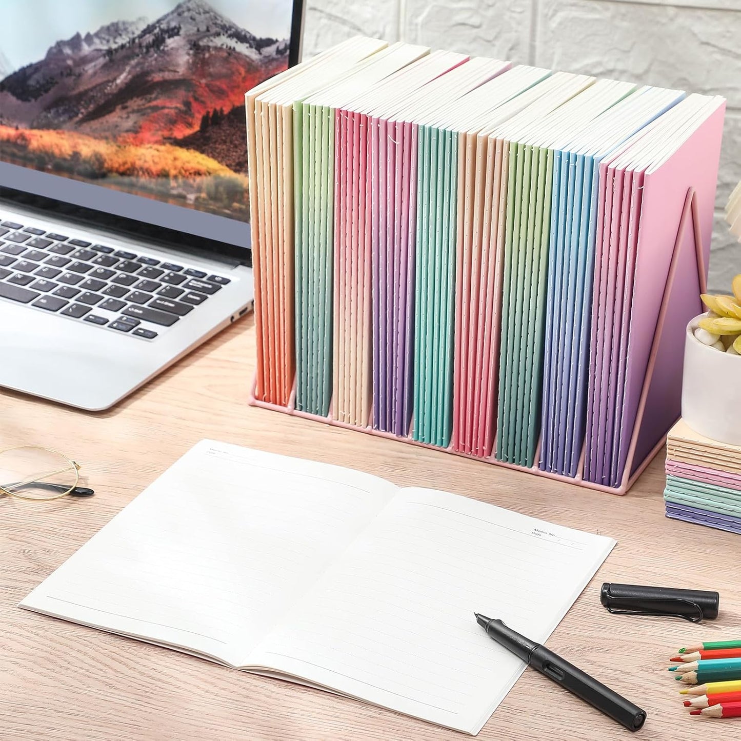 Handepo 100 Pack Composition Notebooks A5/A6 Ruled Lined Composition Kraft Notebooks Bulk Soft Cover Journals Travel Diary Memo for Students Classroom Office Supplies(A5,Gradient Color)