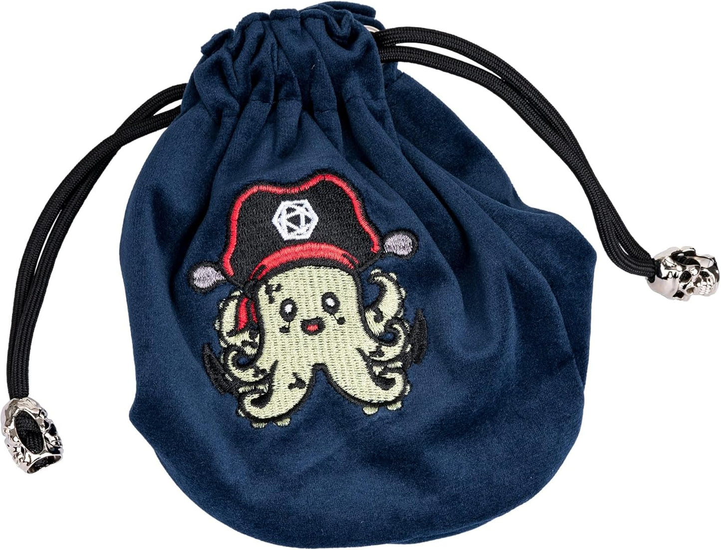 Large DND Dice Bag Velvet Storage Bag with Cartoon Octopus Pattern for D&D Role Playing Games Tabletop Games - Capacity 100+ Polyhedral Dice