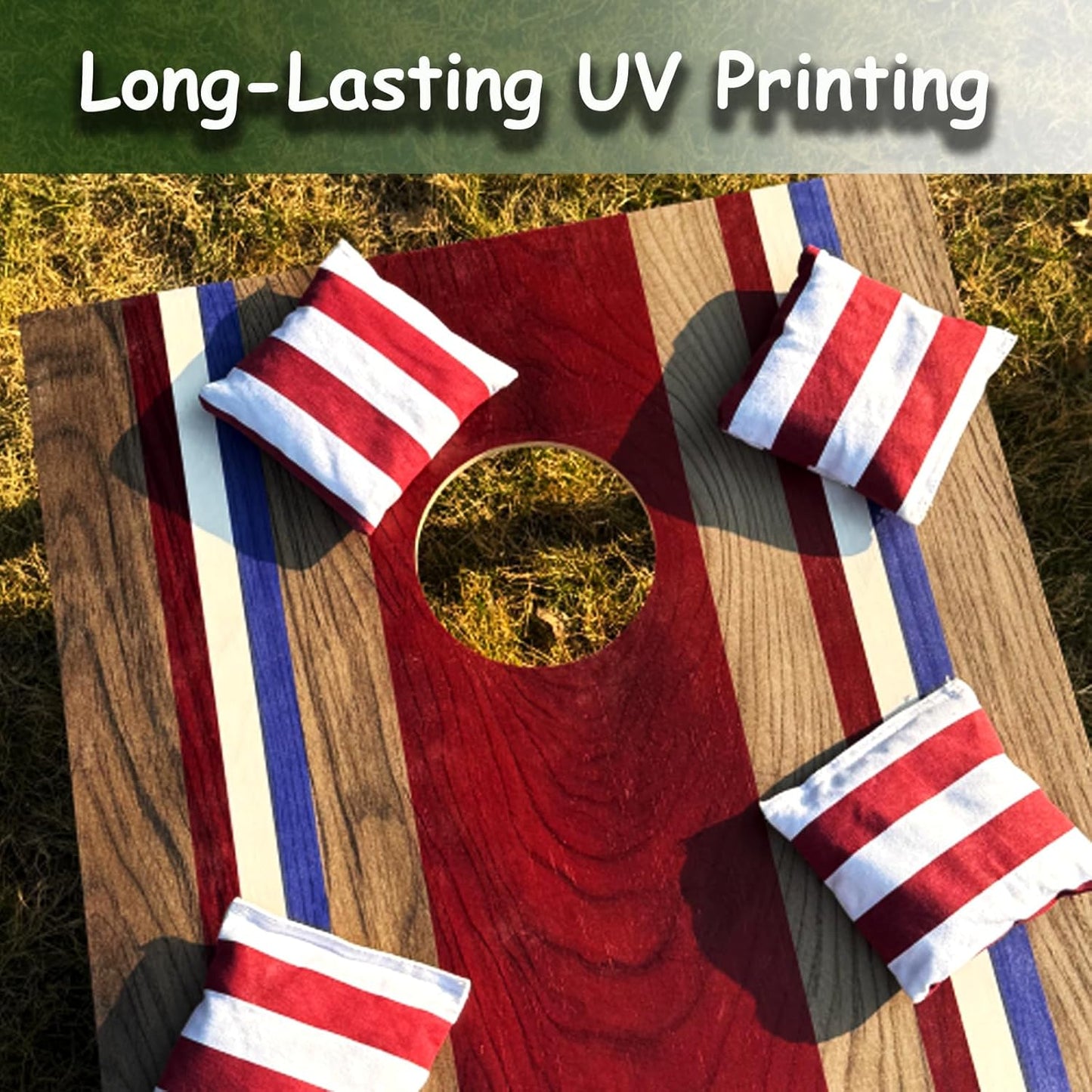 4×2FT Cornhole Board Set,Wooden Corn Hole Games for Adults Bean Bag Toss Game Set, with Corn Hole Bags Set 8,2 Cornhole Boards and a Carrying Case for Wedding/Party/Outdoor/Hiking/Yard