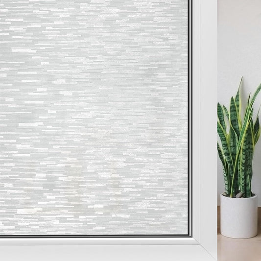 Haton Window Privacy Film, Frosted Glass Static Cling Sun Heat Blocking Window Clings, Frosting Opaque Coverings Stickers Tint for Home Office Door, Non Adhesive, White 29.5" x 78.7"