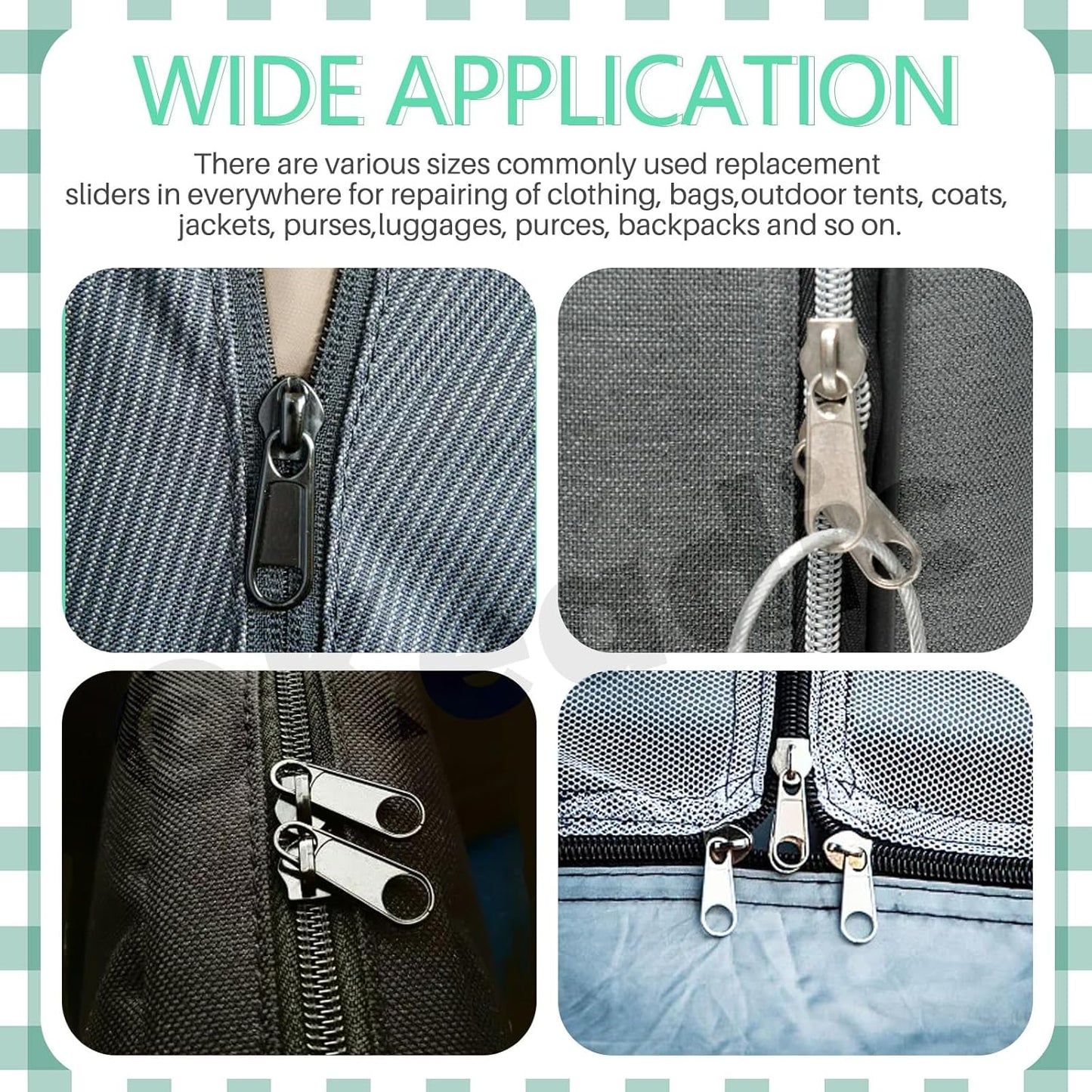 Keadic 144Pcs Zipper Repair Kit With 3/5/8 Sizes, Extension Pull, Top/Bottom Stops, Replacement Zippers, Pliers for Metal, Plastic, Nylon Coil Repair