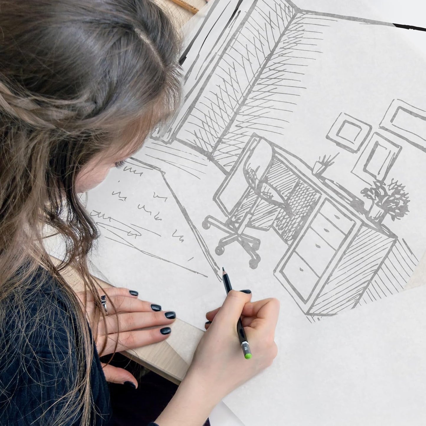 Tracing Paper Roll 12 Inch x 30 Yards White Pattern Paper Translucent Trace Paper for Sewing Drawing Sketching