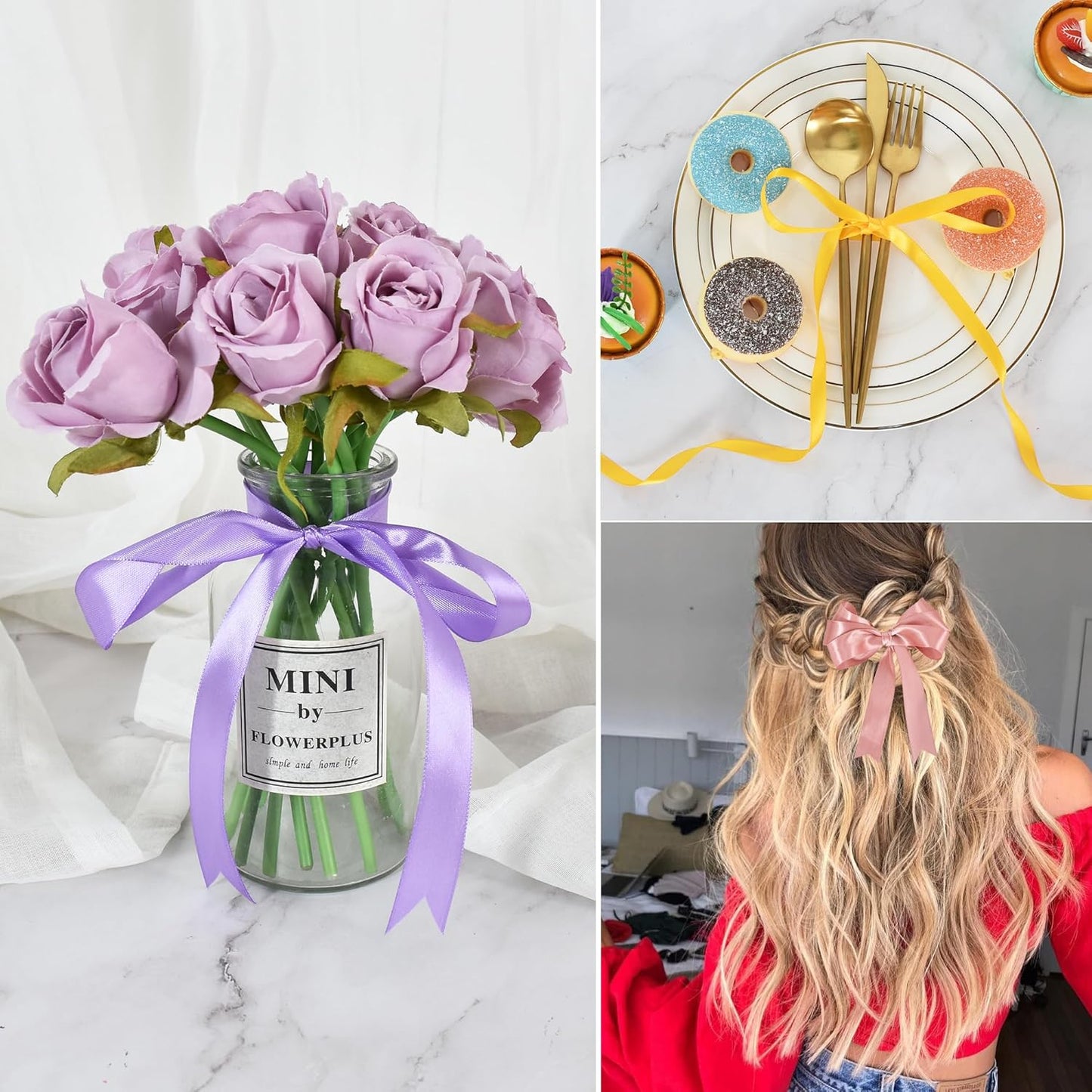 TONIFUL 3/8 Inch x 100yds Deep Sky Blue Satin Ribbon Thin Solid Fabric Ribbons Roll for Gift Wrapping Invitation Floral Hair Balloons Craft Sewing Party Wedding Decoration Valentine's Day Bouquet