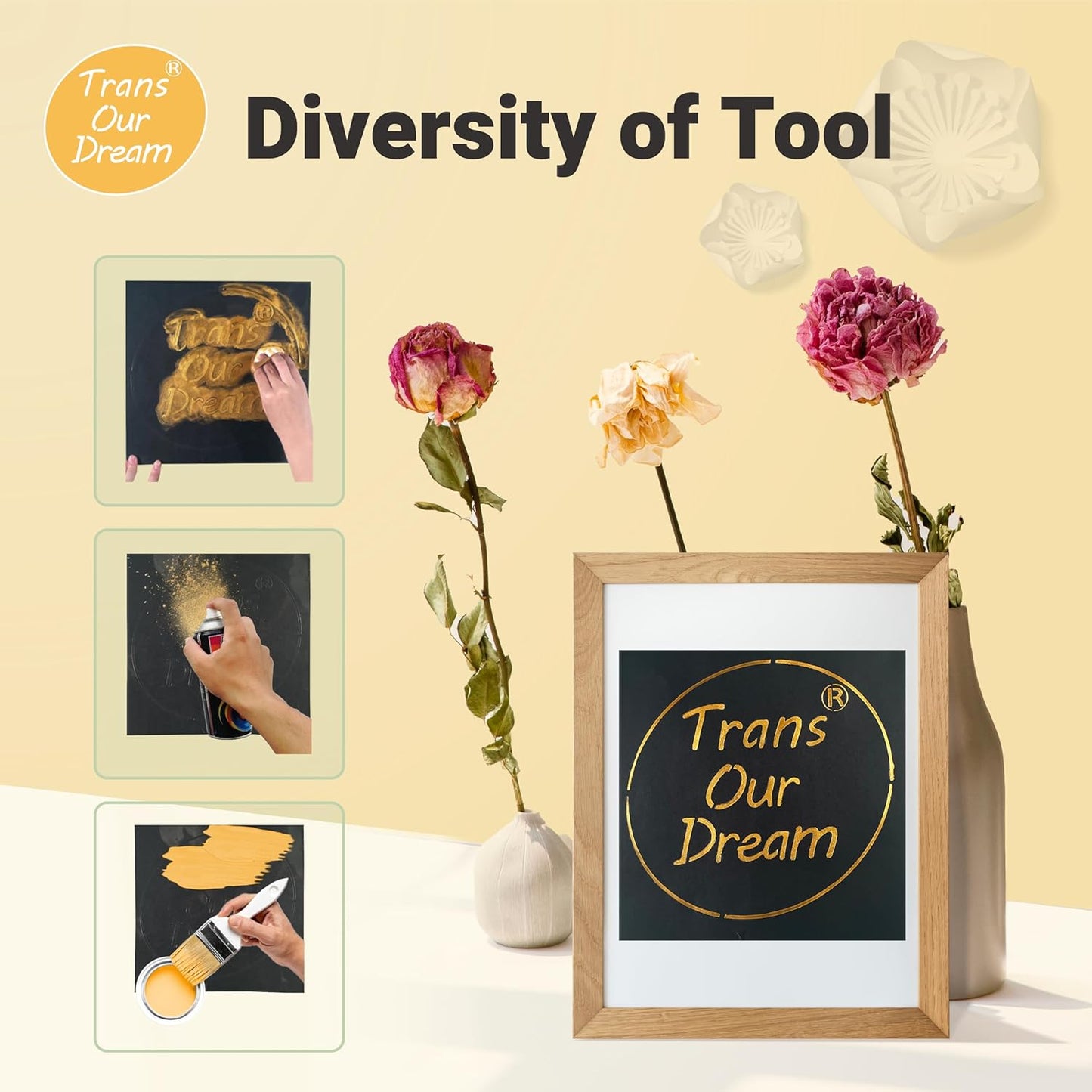 TransOurDream Easy Cut Stencils for Crafts (12"x12", 20 Sheets) Reusable Acetate Mylar for Vinyl Cutting Plastic Blanks Sheets for Spray Painting, Drawing (PET-20)