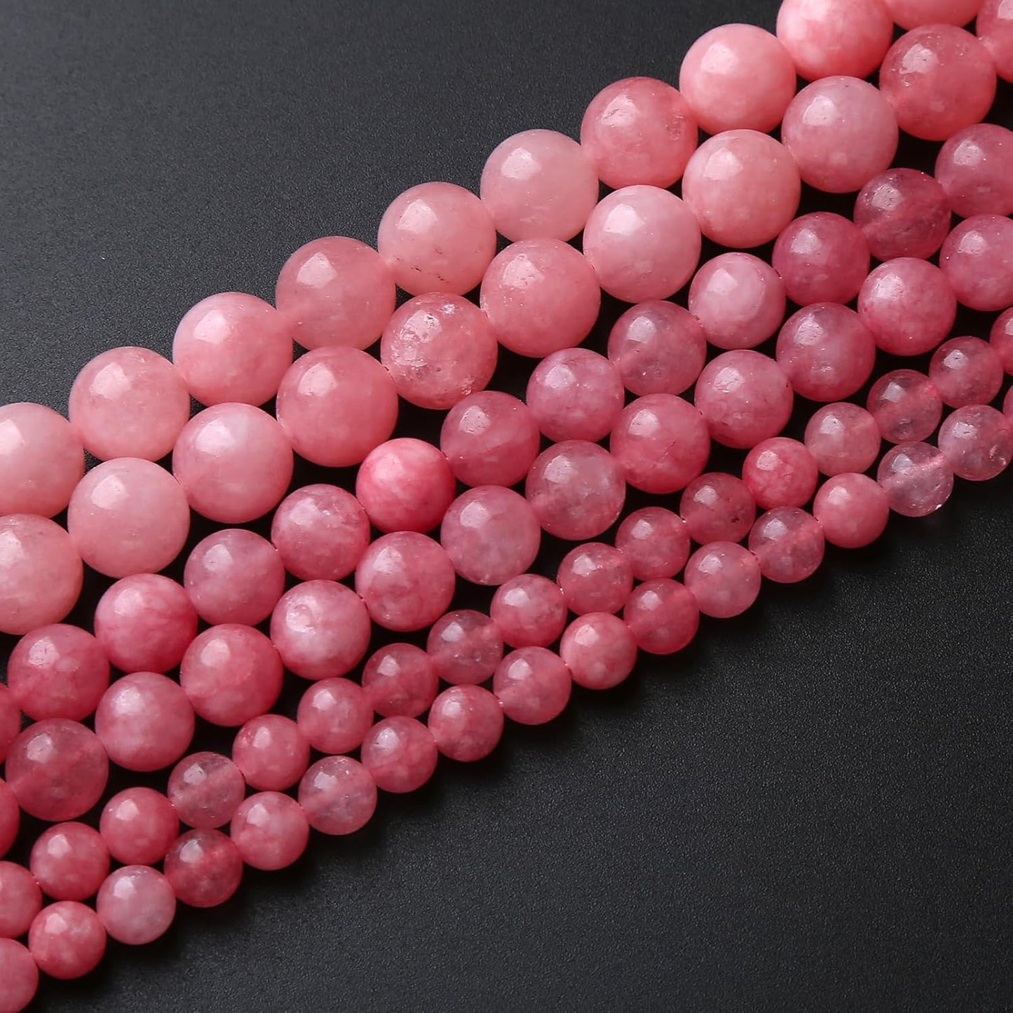 45pcs 8mm Natural Rose Pink Chalcedony Stone Round Loose Beads for Jewelry Making DIY Bracelets Necklaces Crystal Energy Healing Stone Beads 15"(8mm, Rose Pink Chalcedony)