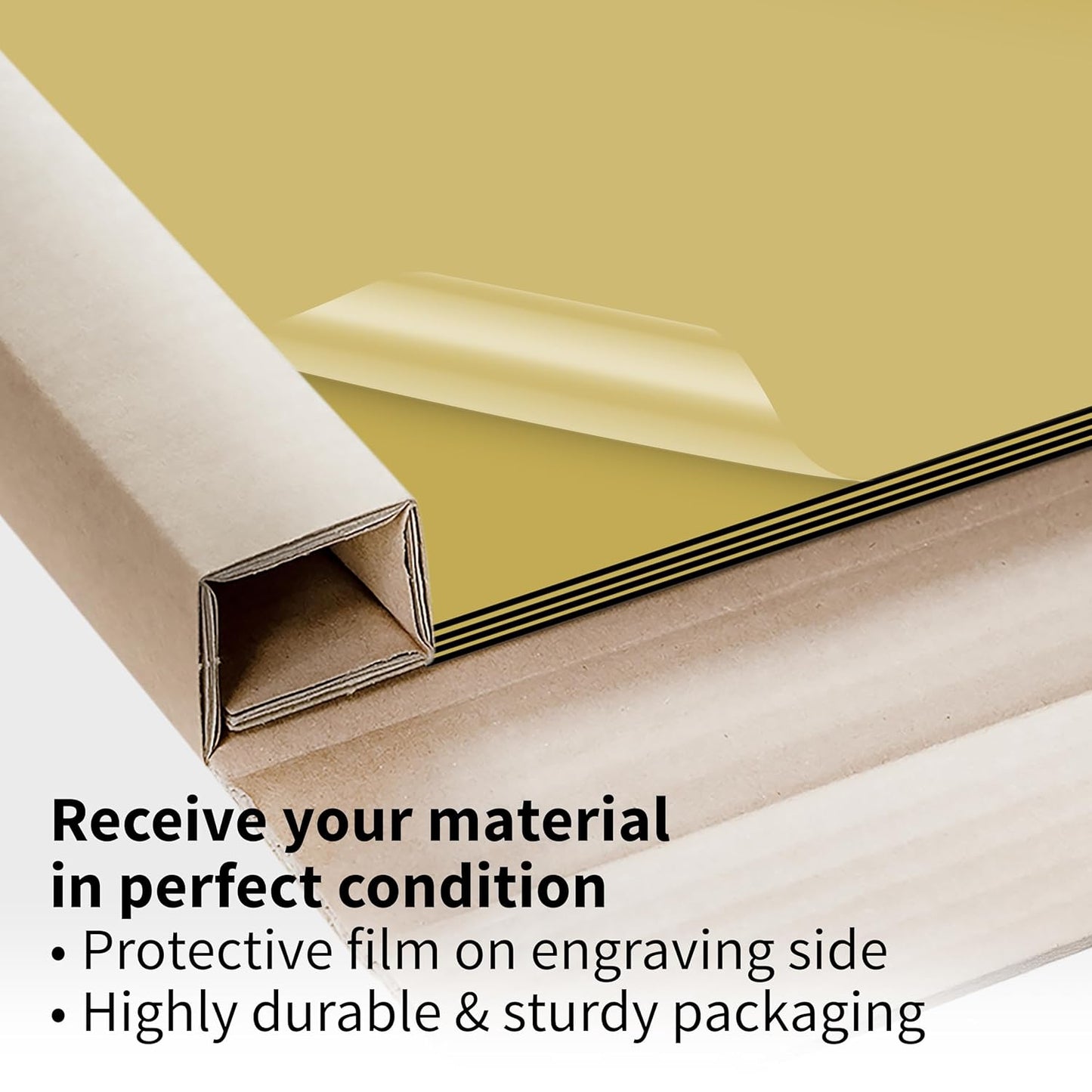 Trotec TroLase Lights | 24"x12"x1/250"(0.1mm thick) | Adhesive-Backed Flexible Laser Engraving Sheet/Film for Decal & Label | Double Color Plastic Sheet for Engraving | Smooth Gold/Black | 10pcs