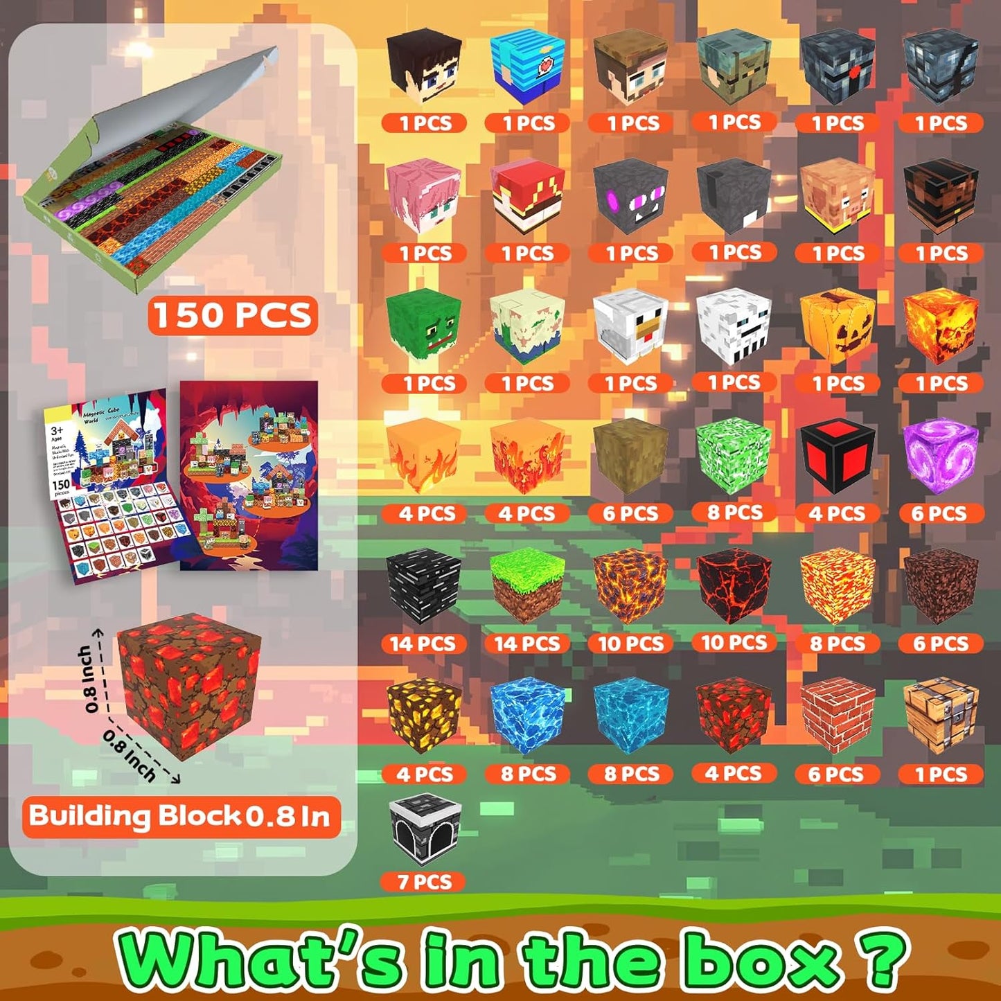 150 PCS Magnetic Building Blocks Toys for Kids, Stacking Magnetic Tiles Toys for Kids Toddlers Boys Girls Ages 3 4 5 6 7 8-12 Gifts