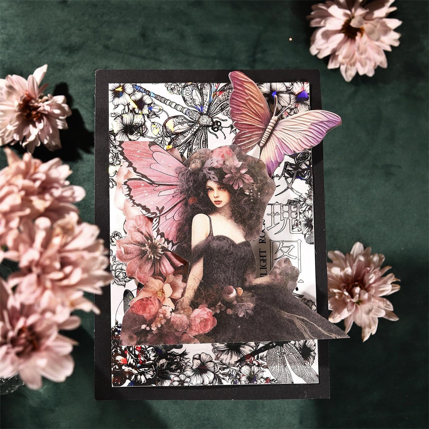 Colorful Flower Scrapbook Paper Set, 180 PCS Vintage Ephemera Pack for Junk Journaling, Scrapbooking, Crafting, DIY Projects, Diaries, and Art Supplies