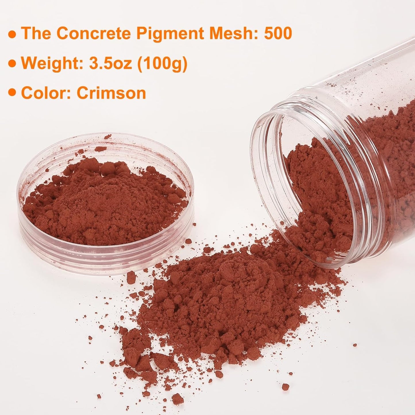 HARFINGTON Iron Oxide Powder Concrete Pigment 500 Mesh 3.5oz (100g) Iron Oxide Grout Pigment for Pastel Tile Paint Concrete Cement, Crimson