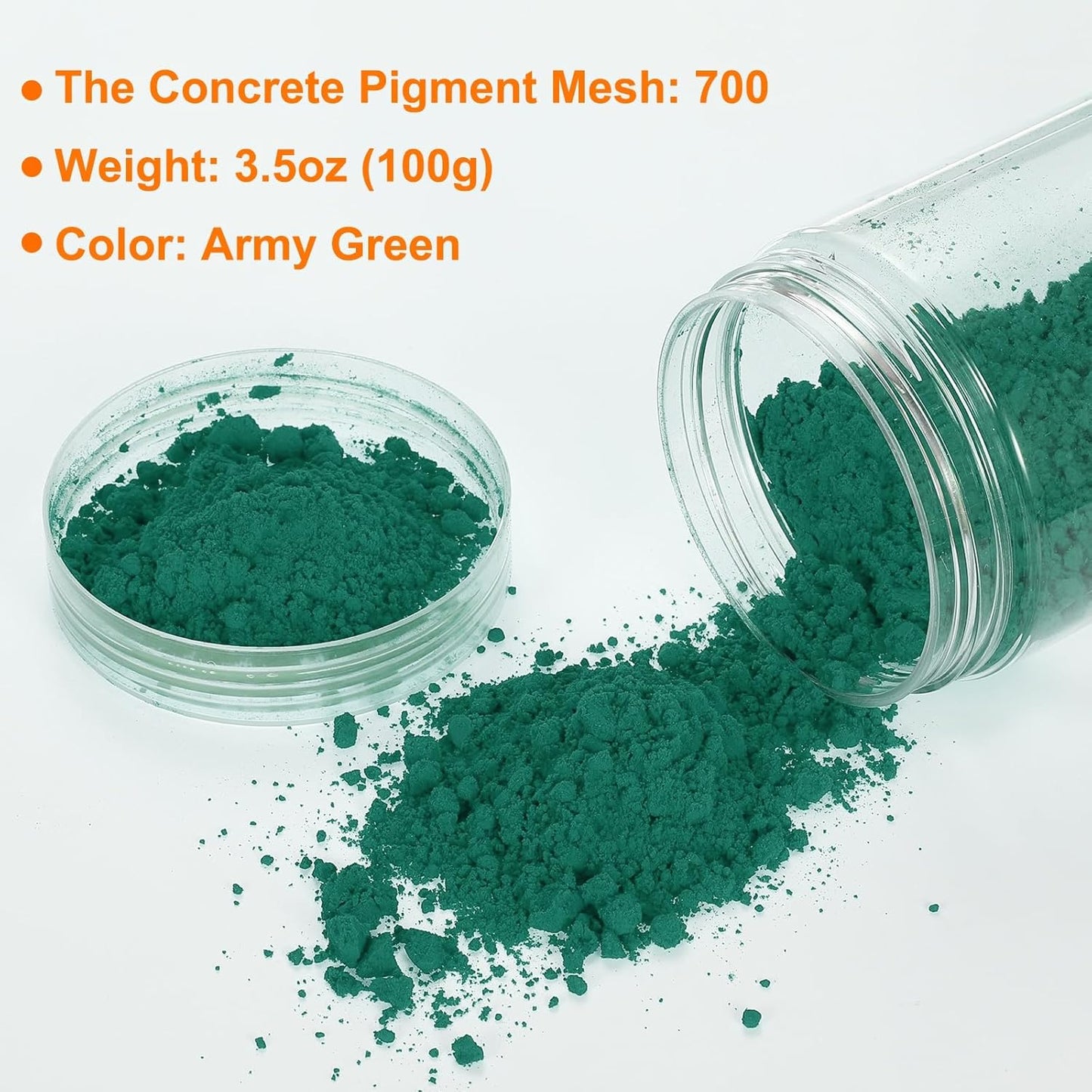 HARFINGTON Iron Oxide Powder Concrete Pigment 700 Mesh 3.5oz (100g) Iron Oxide Grout Pigment for Pastel Tile Paint Concrete Cement, Army Green