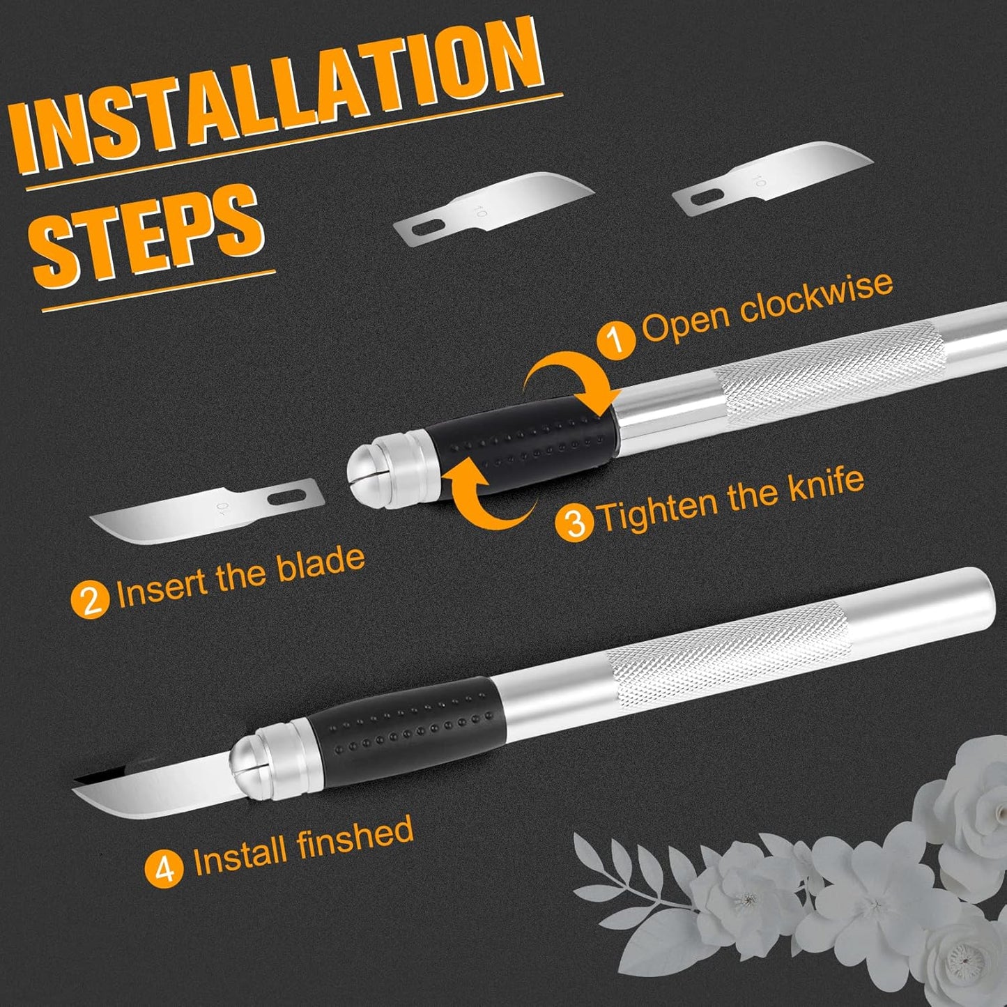 100 Pack Hobby Blades Set #10 Craft Knife Blades Refill Hobby Knife Replacement Blades with Storage Box for Art Craft Scrapbooking Supplies Caving Stencil