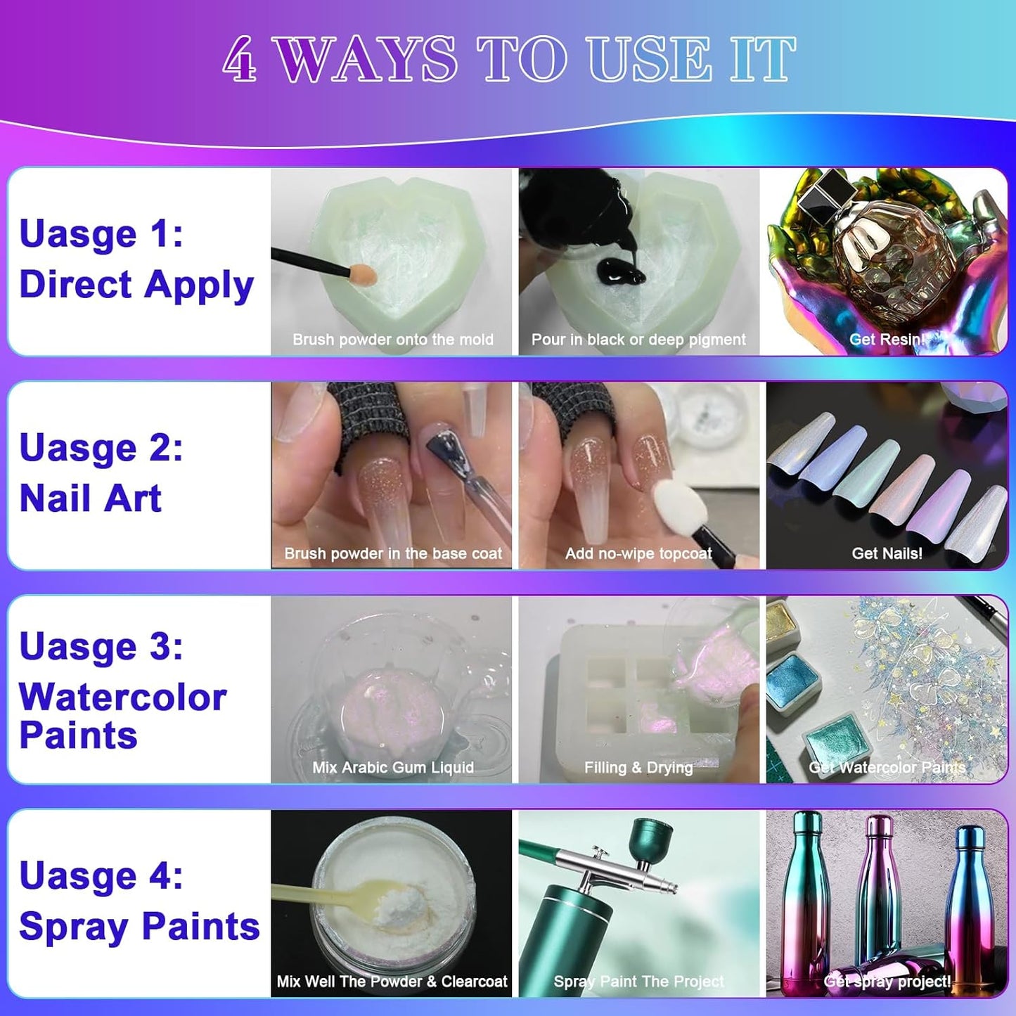 Matio Interference Mica Powder, 1.06oz/ 30g Ghost Purple Chrome Powder, Pearlescent Effect Color Shift Pigment for Epoxy Resin, Makeup Shimmer, Nail Polish,Soap Dye,Candle Making,Paint,Slime