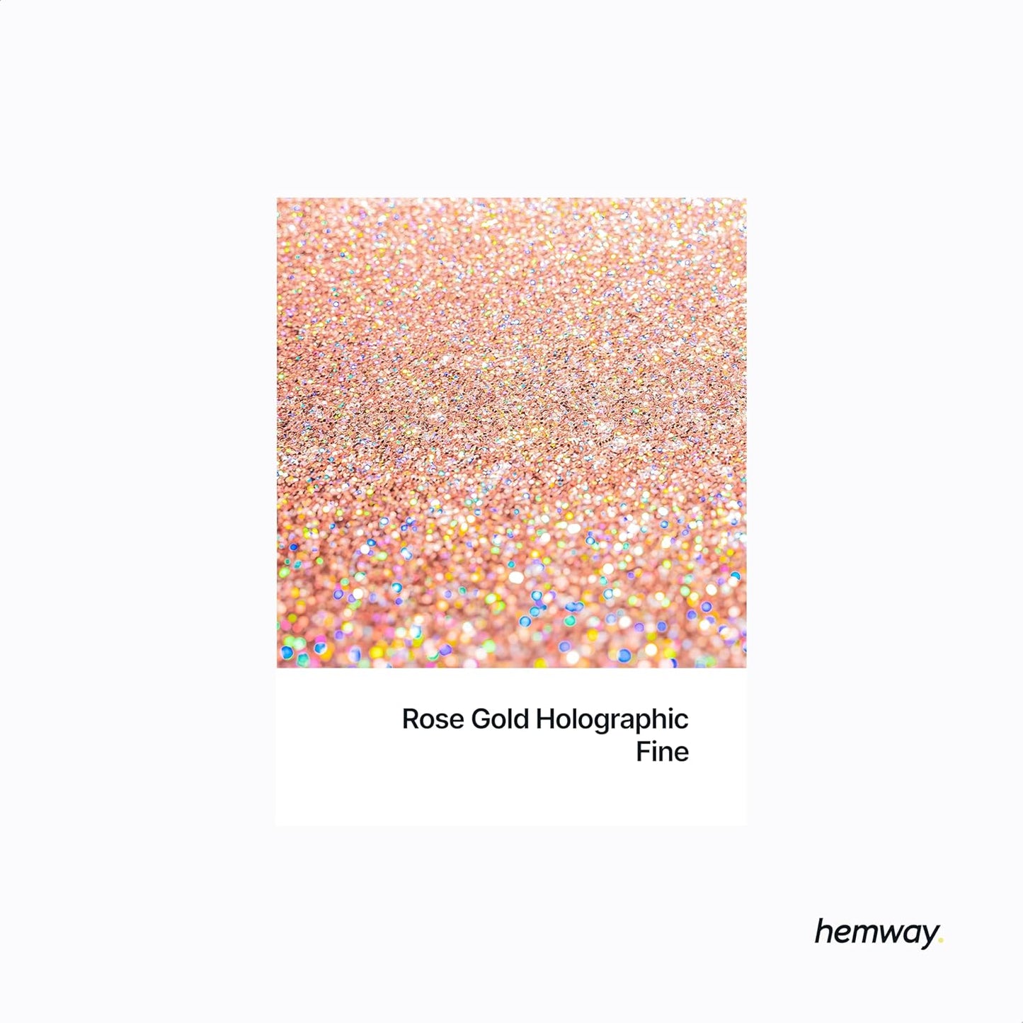 Hemway Polyurethane & Epoxy Resin Glitter 100g / 3.5oz Metallic Crystal Flake Additive for Flooring Jewelry Tumblers Glass Pigment - Fine (1/64" 0.015" 0.4mm) - Rose Gold Holographic