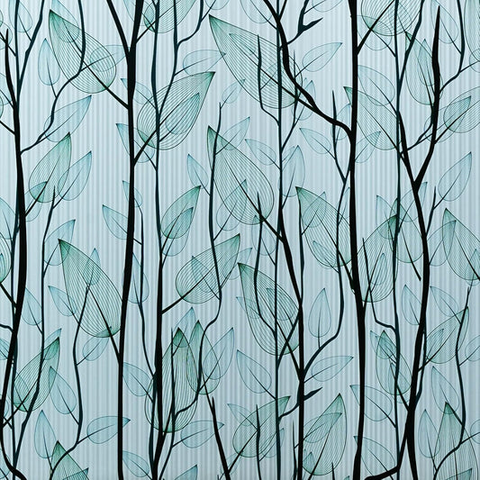 DKTIE Nature Pattern Rainbow Window Film Decorative Stained Glass Window Film Static Cling Films Easy Apply Removable Comes with Tools (U1747-Reeded Glass, 17.7" x 118.1")