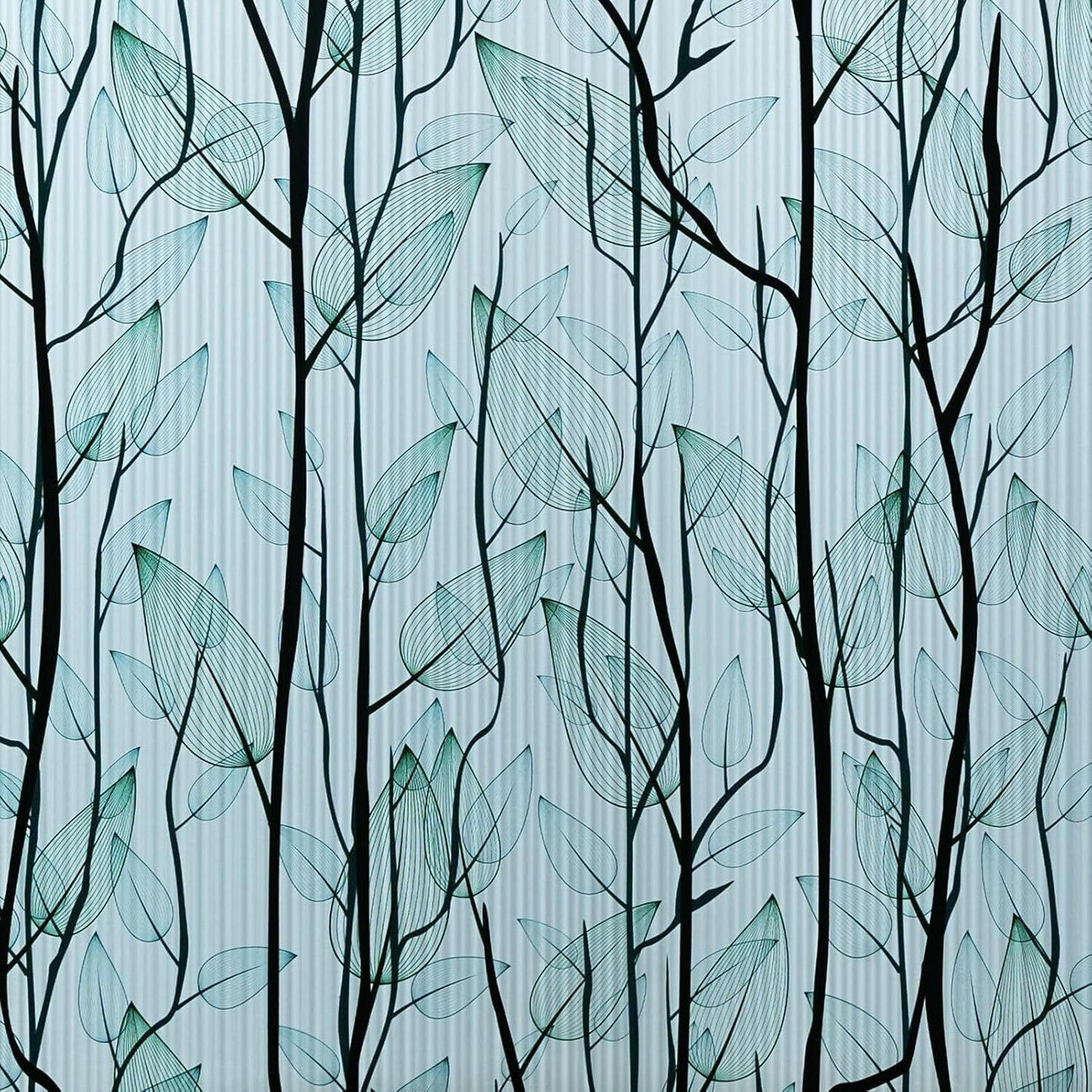 DKTIE Nature Pattern Rainbow Window Film Decorative Stained Glass Window Film Static Cling Films Easy Apply Removable Comes with Tools (U1747-Reeded Glass, 35.4" x 118.1")