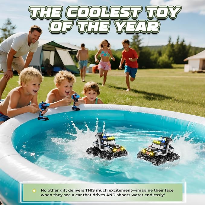 Remote Control Car, Waterproof Monster Trucks Toys, 1:18 Amphibious RC Cars, 2.4 GHz 4WD All Terrain Off-Road Pickup Toy Truck, Kids Toys for 6-12 Year Old Boys Girls Christmas Birthday Gifts Presents