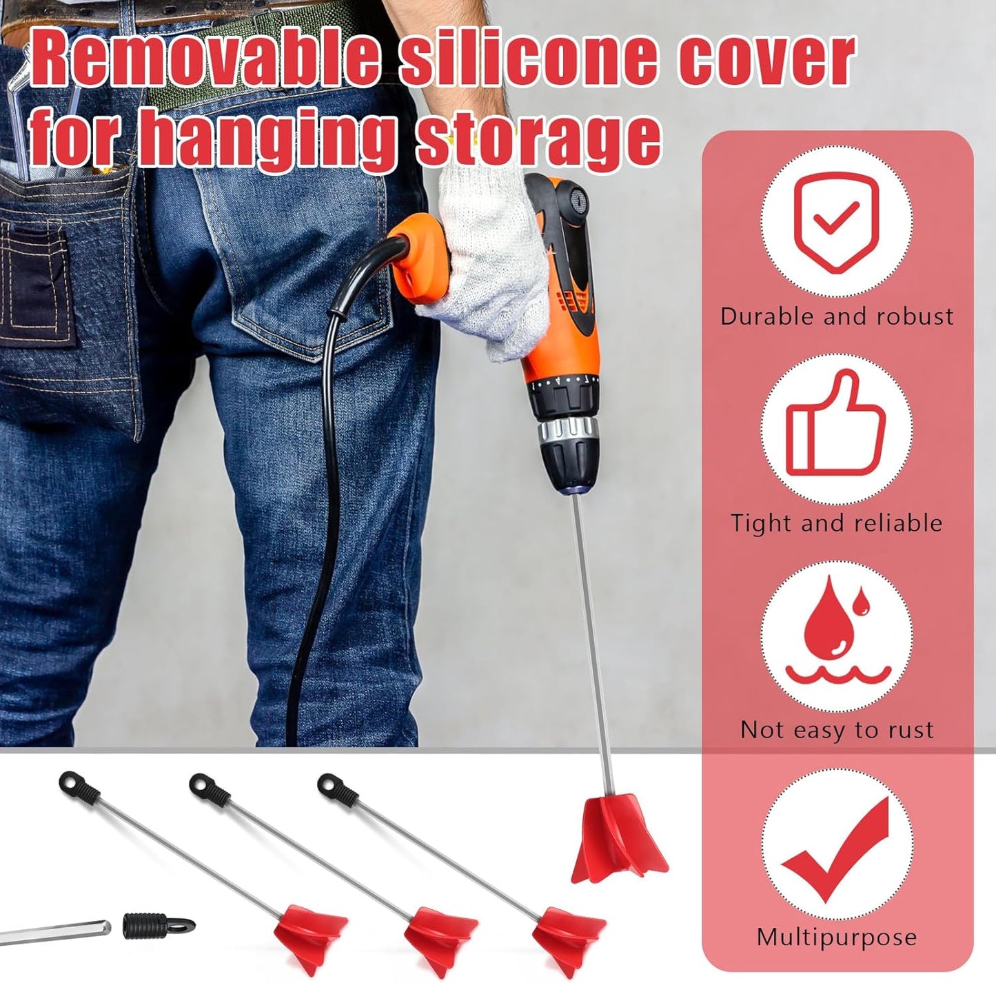 Loosh 6 Pcs 11 Inch Paint Stirrer for Drill, Paint Mixer Attachment, Helix Epoxy Mixer for Concrete Resin Silicone Stirrer Paddle Works with Most Drills