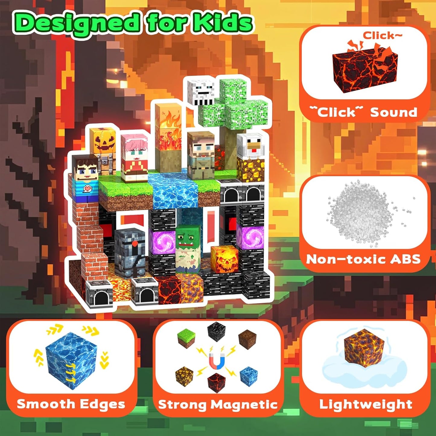 150 PCS Magnetic Building Blocks Toys for Kids, Stacking Magnetic Tiles Toys for Kids Toddlers Boys Girls Ages 3 4 5 6 7 8-12 Gifts