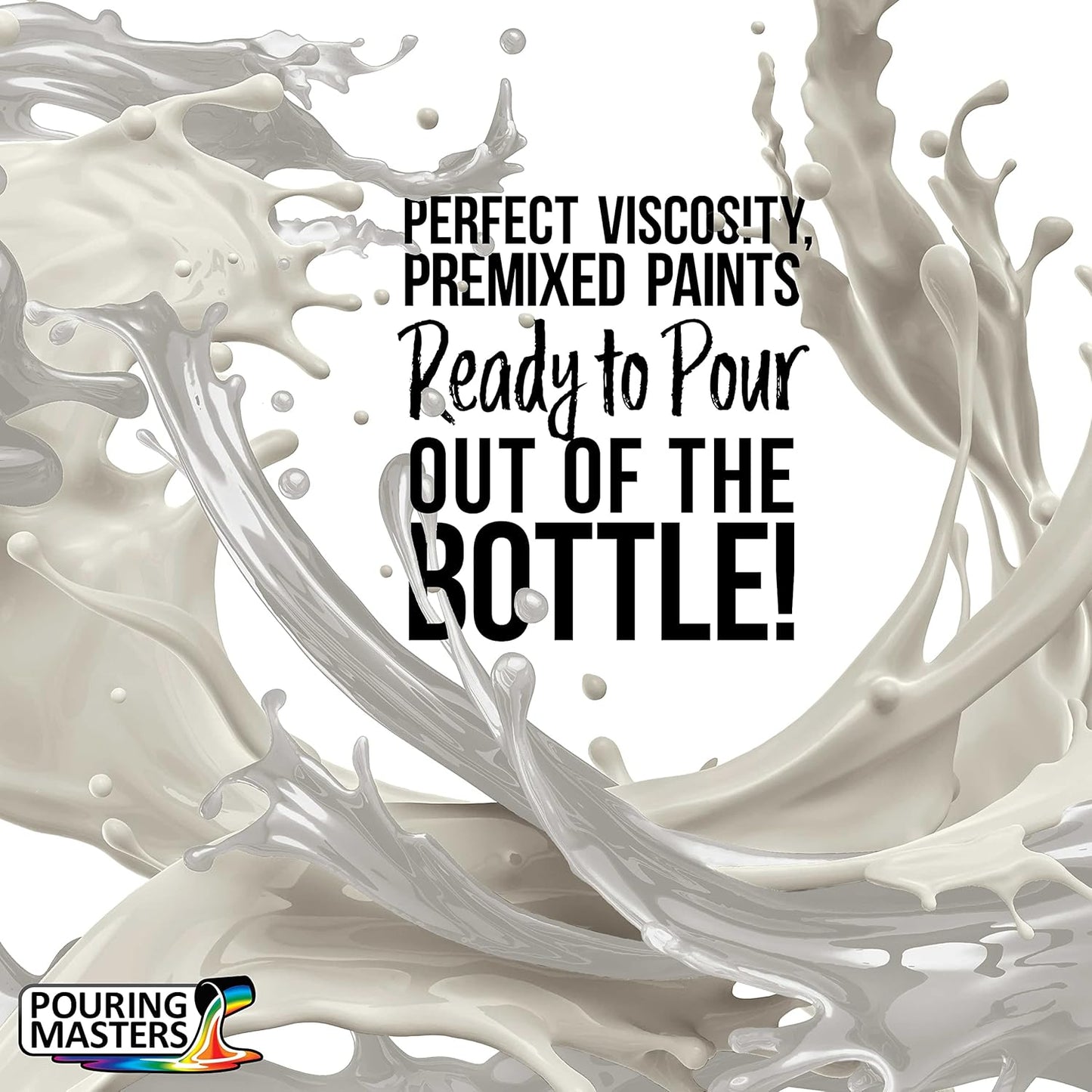 POURING MASTERS Graystone Acrylic Ready to Pour Pouring Paint - Premium 32-Ounce Pre-Mixed Water-Based - for Canvas, Wood, Paper, Crafts, Tile, Rocks and More