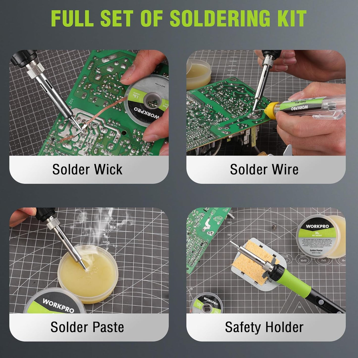 WORKPRO Soldering Iron Kit, 90W Soldering Gun with Digital Display and Iron Tips, 11-in-1 Adjustable Temperature Welding Kit for Electronic Repair, DIY Enthusiasts and Jewelry Makers (110V US Plug)